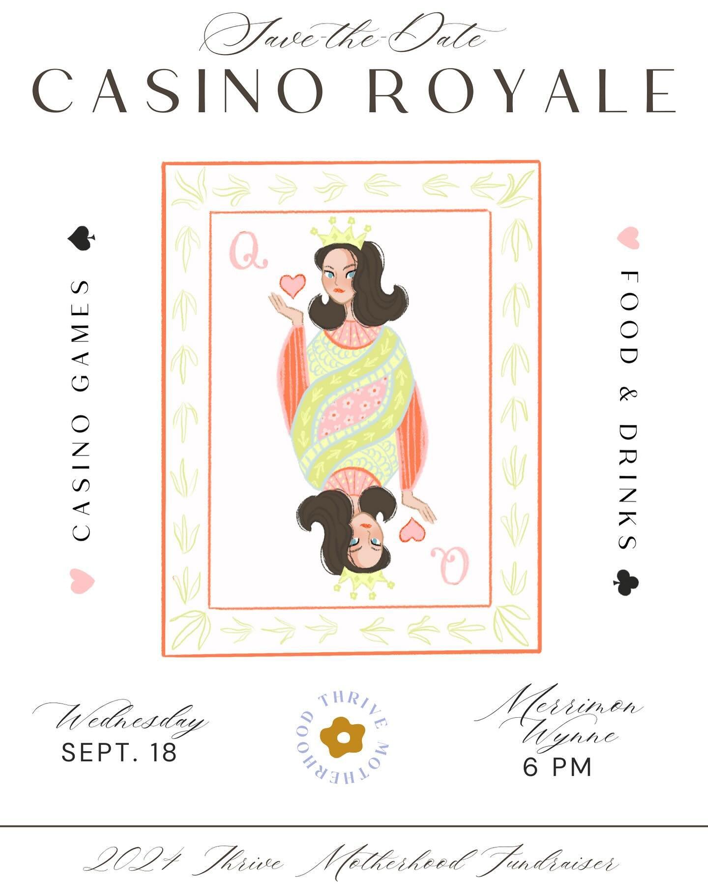 Exciting news! &spades;️ 

Our annual fundraiser is set for September 18th @merrimonwynne for a classy evening of casino games, full service dinner with @primebbq , drinks, exciting auction, and more!

Save the date for a fun evening out with your sp