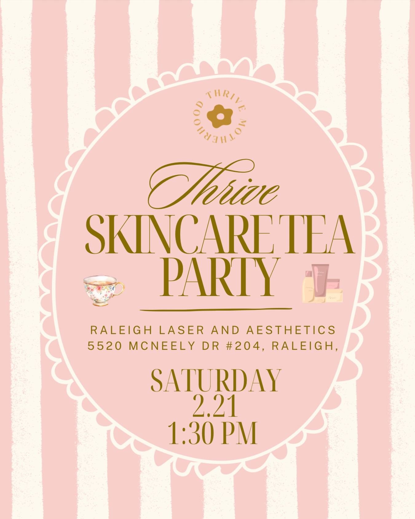 Join us for an exclusive Thrive meetup with Raleigh Laser and Aesthetics Medspa! 

Enjoy an educational + interactive skincare experience where you&rsquo;ll learn how to properly care for your skin while performing a guided mini facial on yourself. W