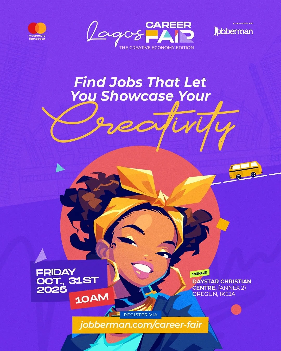 ✨ Hey sis, ready to land that dream job?

Imagine walking into an event, meeting recruiters, interviewing on the spot, and leaving with a job offer &mdash; all in ONE day. That could be you on October 31! 💼💫

The Jobberman Lagos Career Fair @jobber
