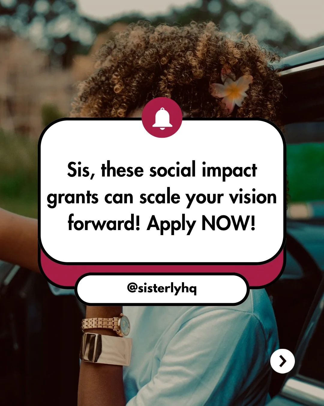 Sis, these social impact grants can scale your vision forward, now is the time to take that next step. Apply NOW!

✨ Apply now via the link in our bio! 

Pro Tip: Use the filter option and search bar to easily navigate the opportunity you are eyeing.