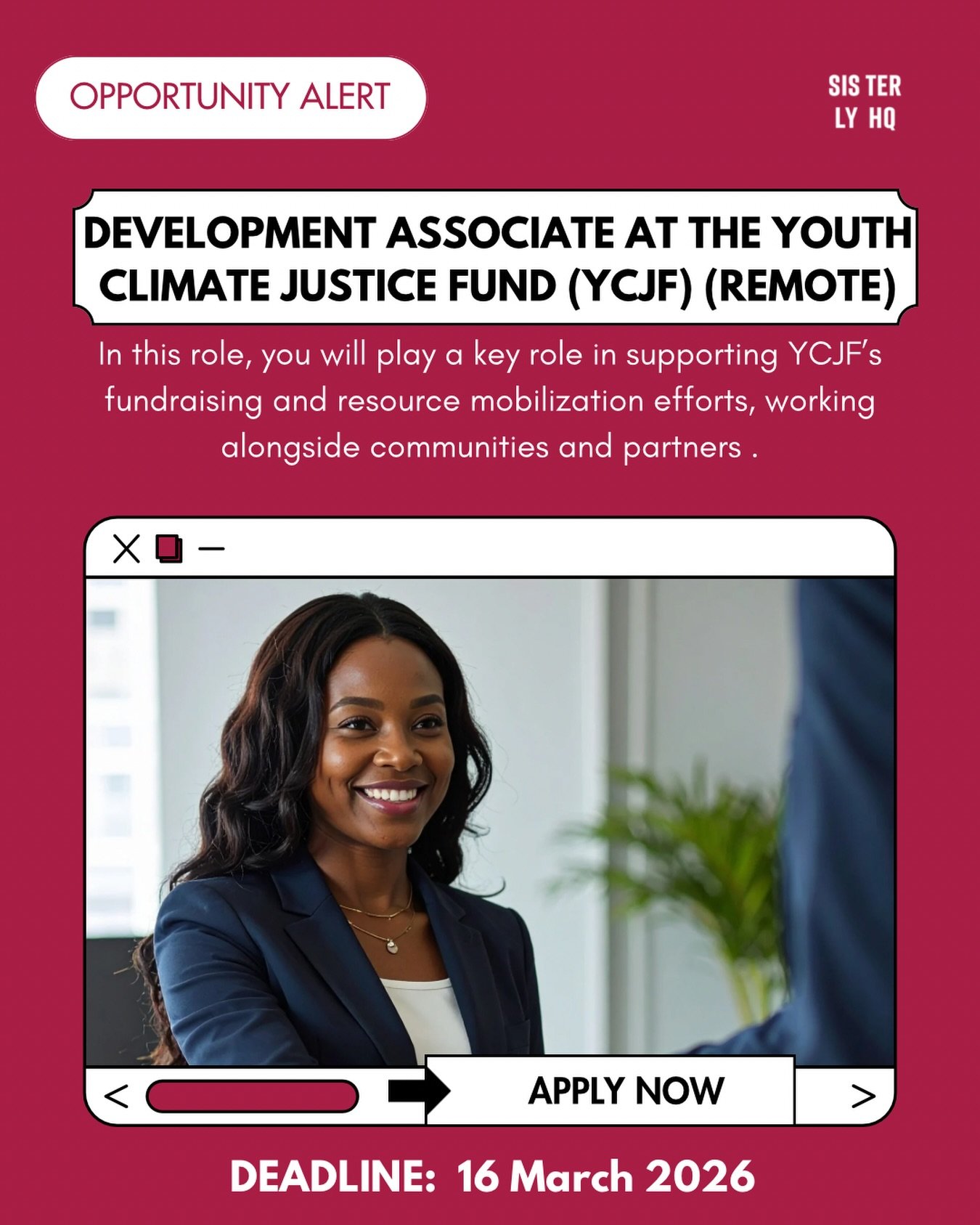 Sis, the Youth Climate Justice Fund (YCJF) is hiring a Development Associate (Remote) to support fundraising, grant writing, donor engagement, and research.

Since 2023, YCJF has committed $4.5M+ to 115 partners across 50+ countries, and they&rsquo;r