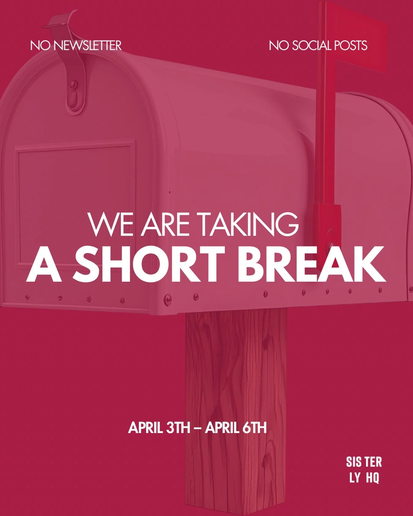Sis, we&rsquo;re taking a short break from April 3rd to April 6th ✨

There&rsquo;ll be no newsletter and no opportunity spotlights during this period, but the website is still open for you to explore and apply at your own pace.

If you&rsquo;ve been 