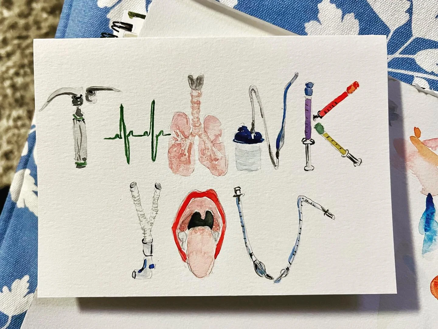 Printed anesthesia theme Thank You cards are available! Purchase as single or box of 8. DM if interested 🩺💉