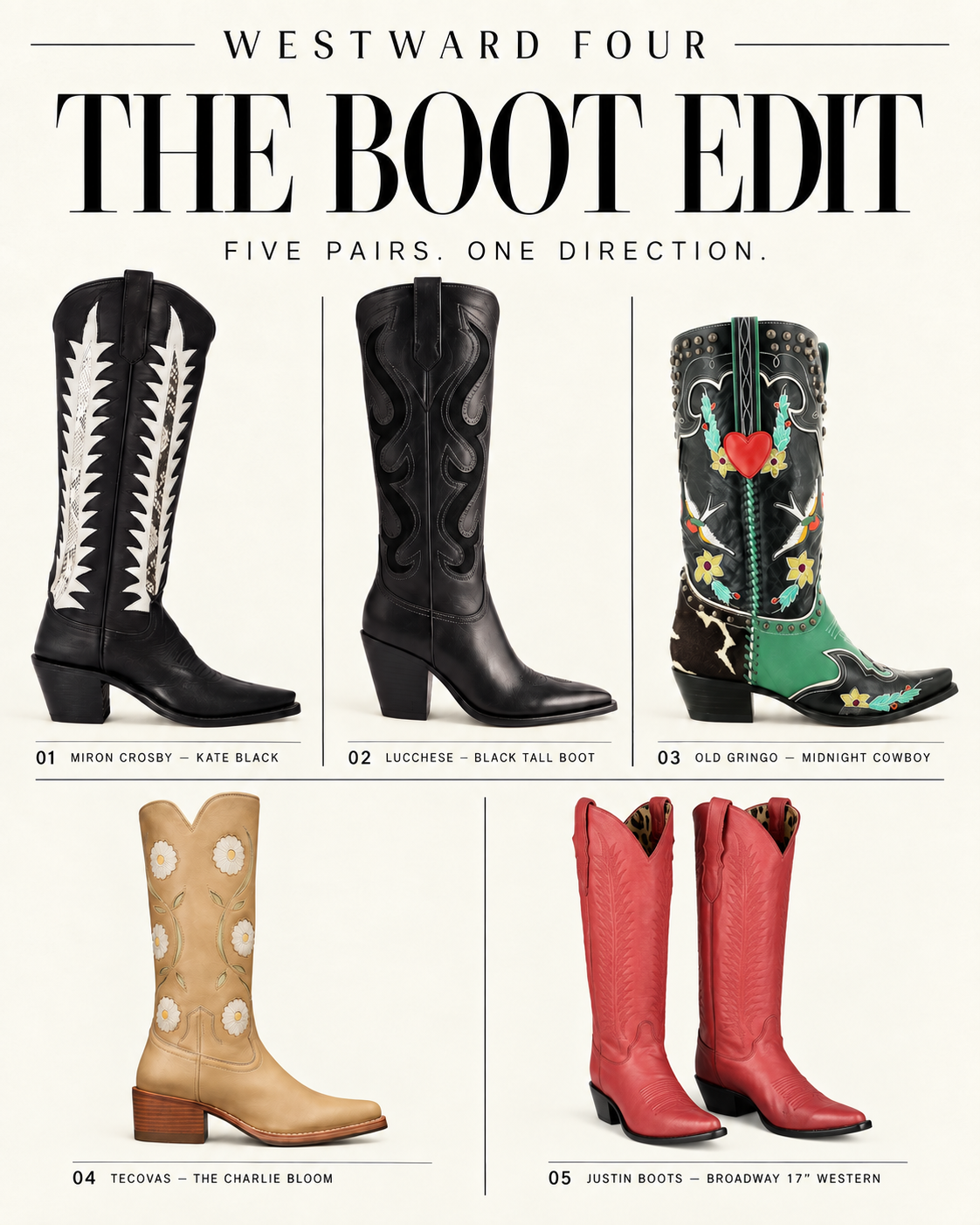 The Boot Edit: Five Pairs, One Direction