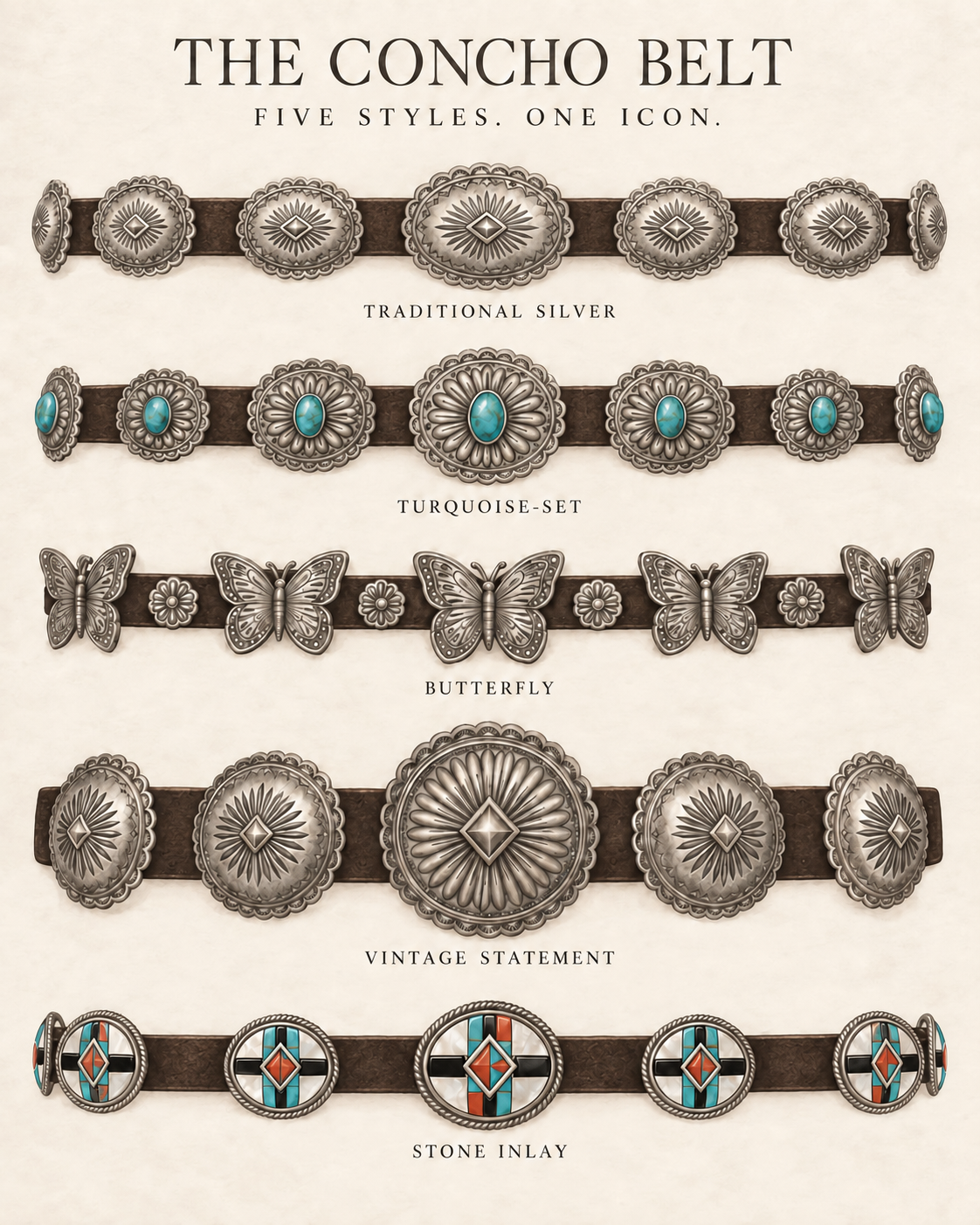 The Concho Belt: Five Styles, One Icon