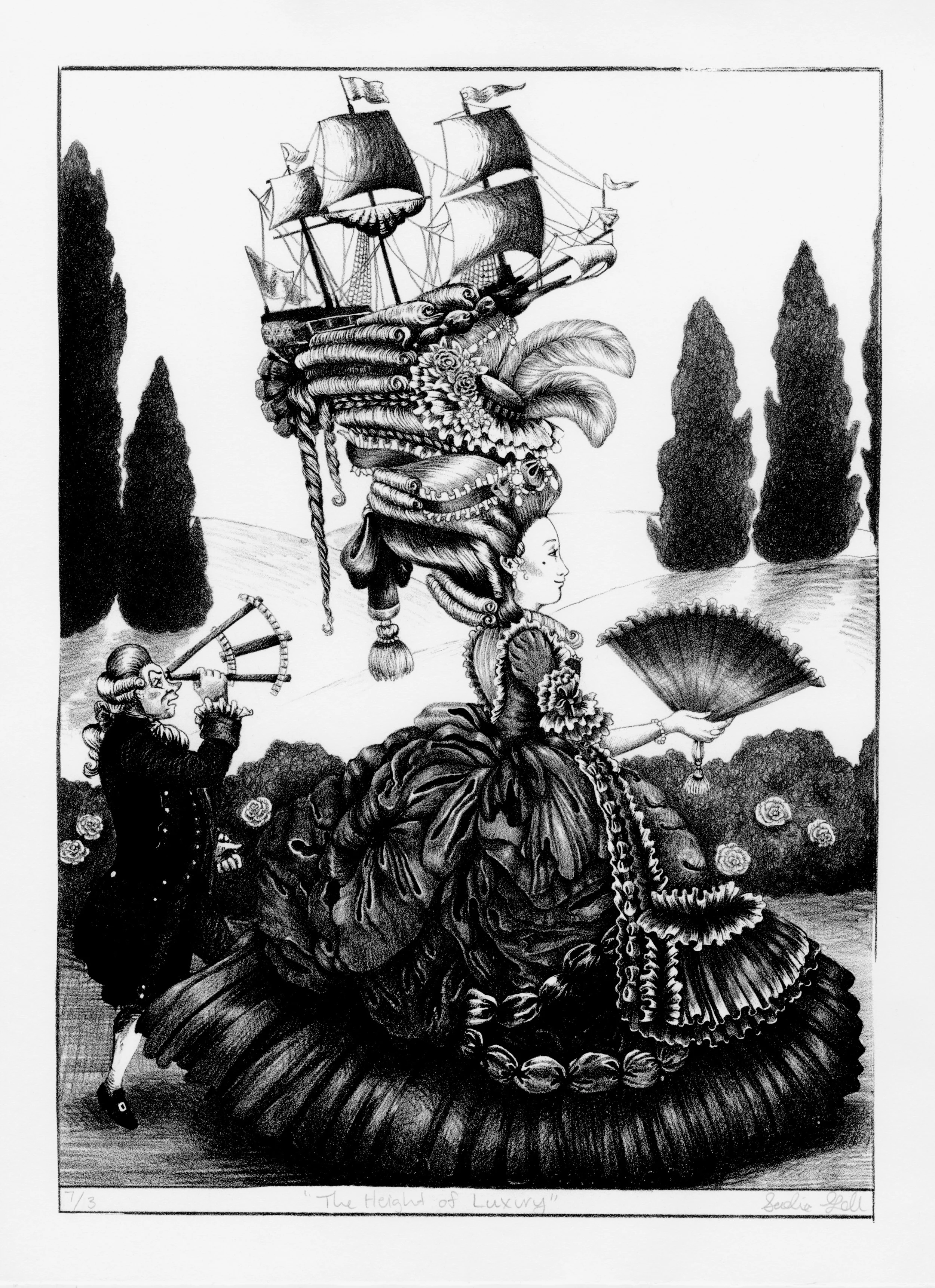 Height of Luxury, Lithograph, 2021, 11"x15"