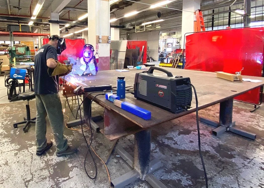 Welding metal fabrication blacksmithing forge metal shop at makerspace in portland oregon