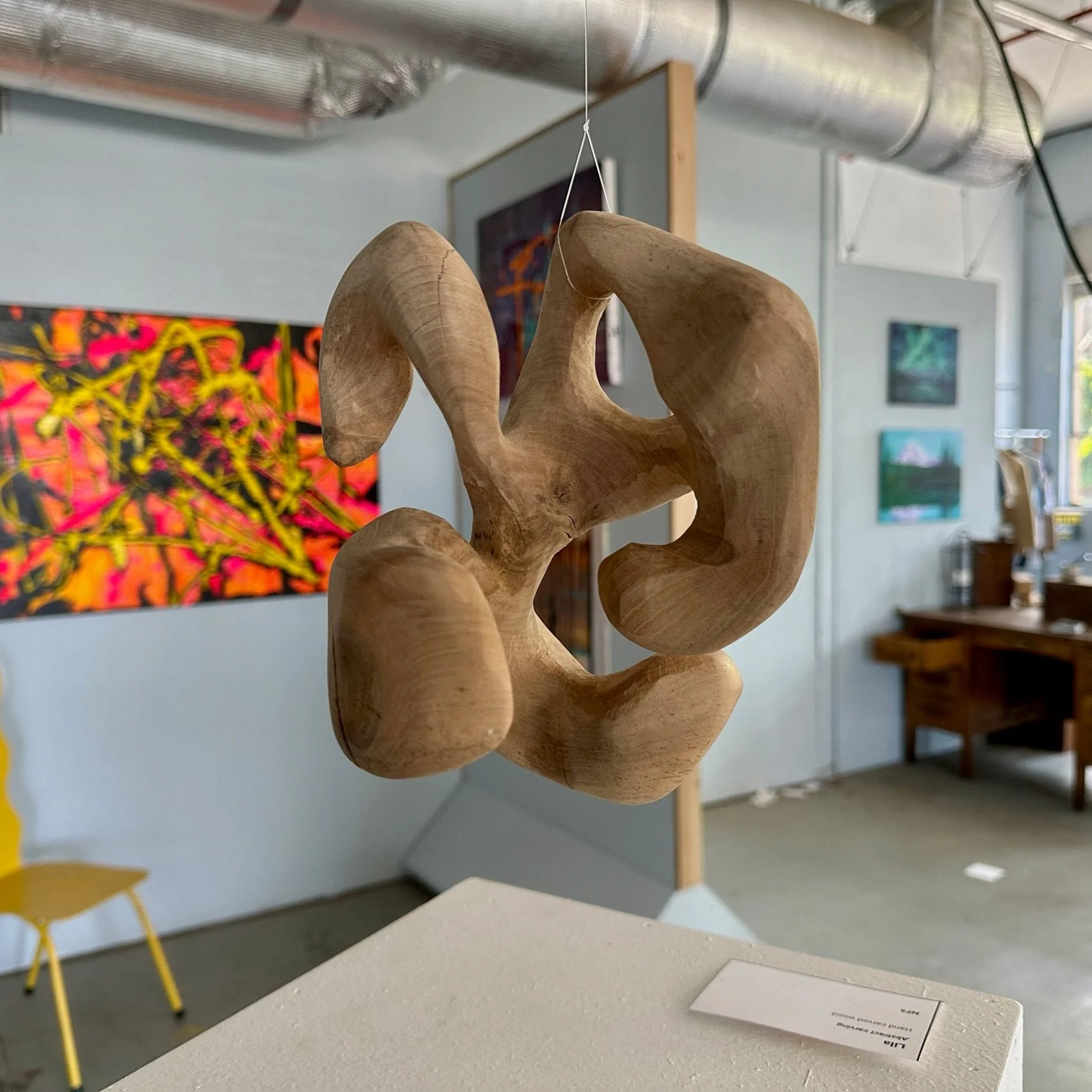Organically shaped wood sculpture