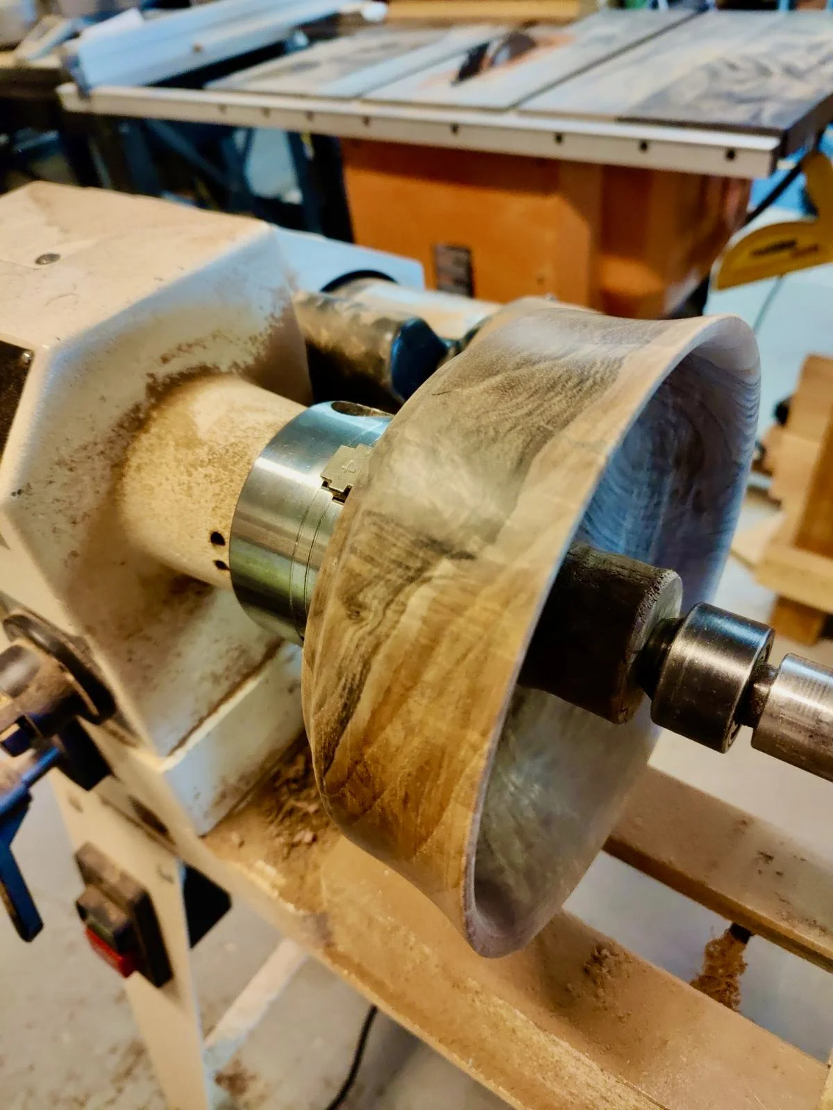 Areas for lathe and fine hand woodworking