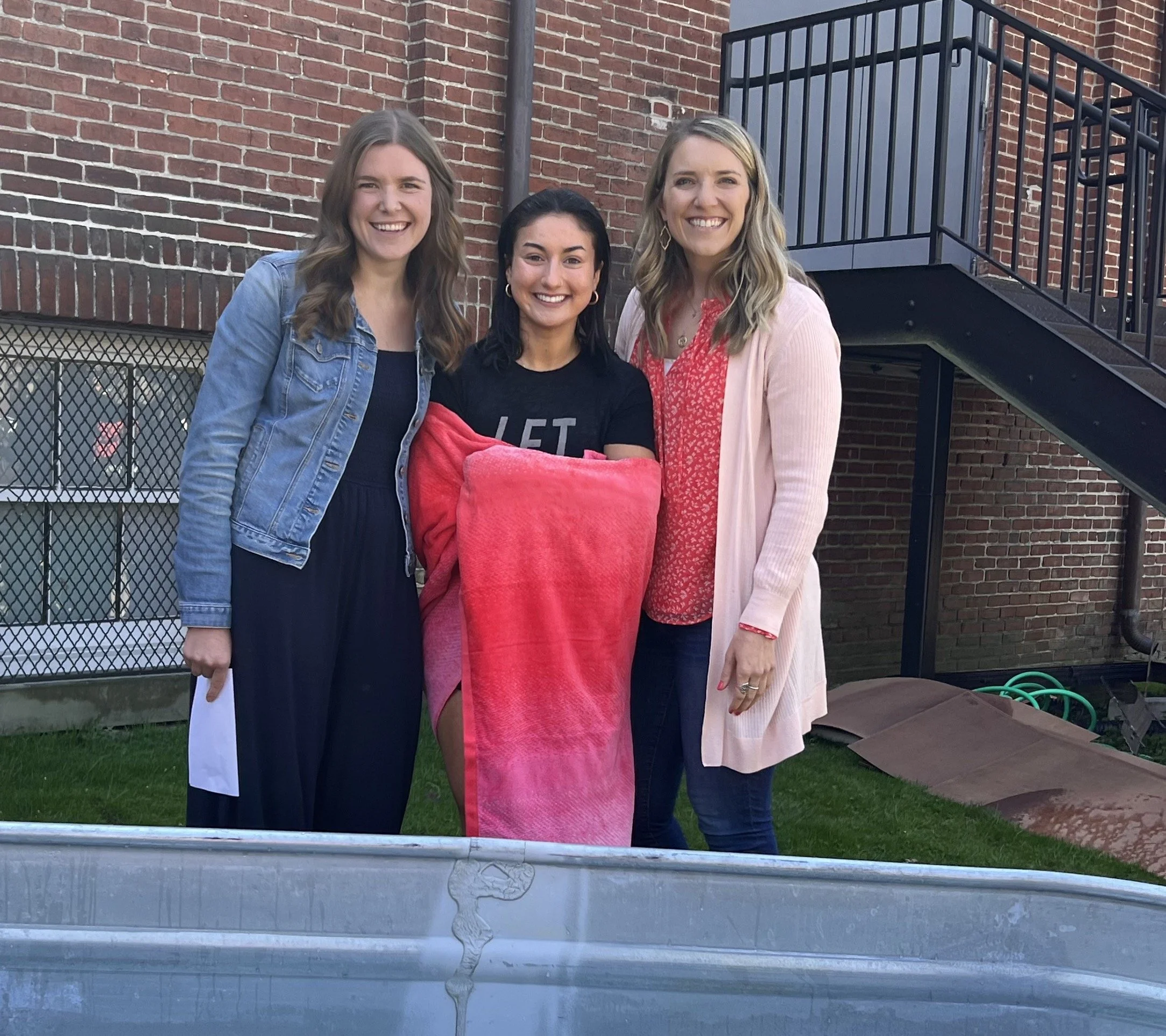 Allie's (WCU Student) Baptism with her small group leader, Leigh