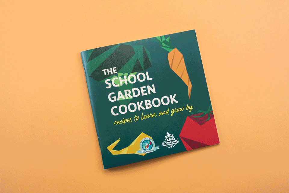 A cookbook designed by Bang to use garden vegetables grown in schools, as well as recipes and techniques specific for cooking in the classroom