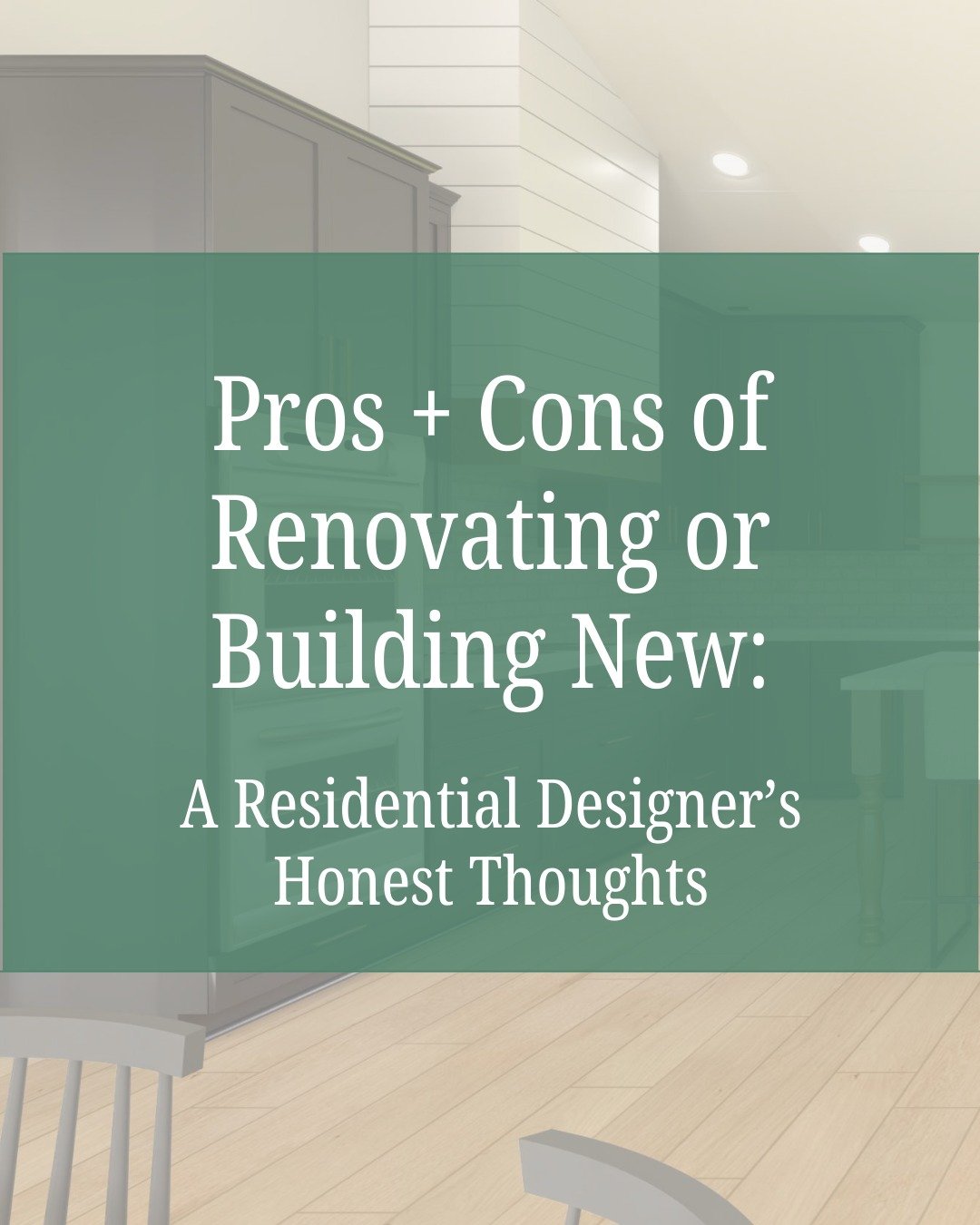 Renovate&hellip; or build new? 🤔

It&rsquo;s one of the most common questions I get (and the one clients tend to agonize over the most)

The honest answer? It depends, but not in a vague, &ldquo;whatever you want!&rdquo; kind of way. There are real 