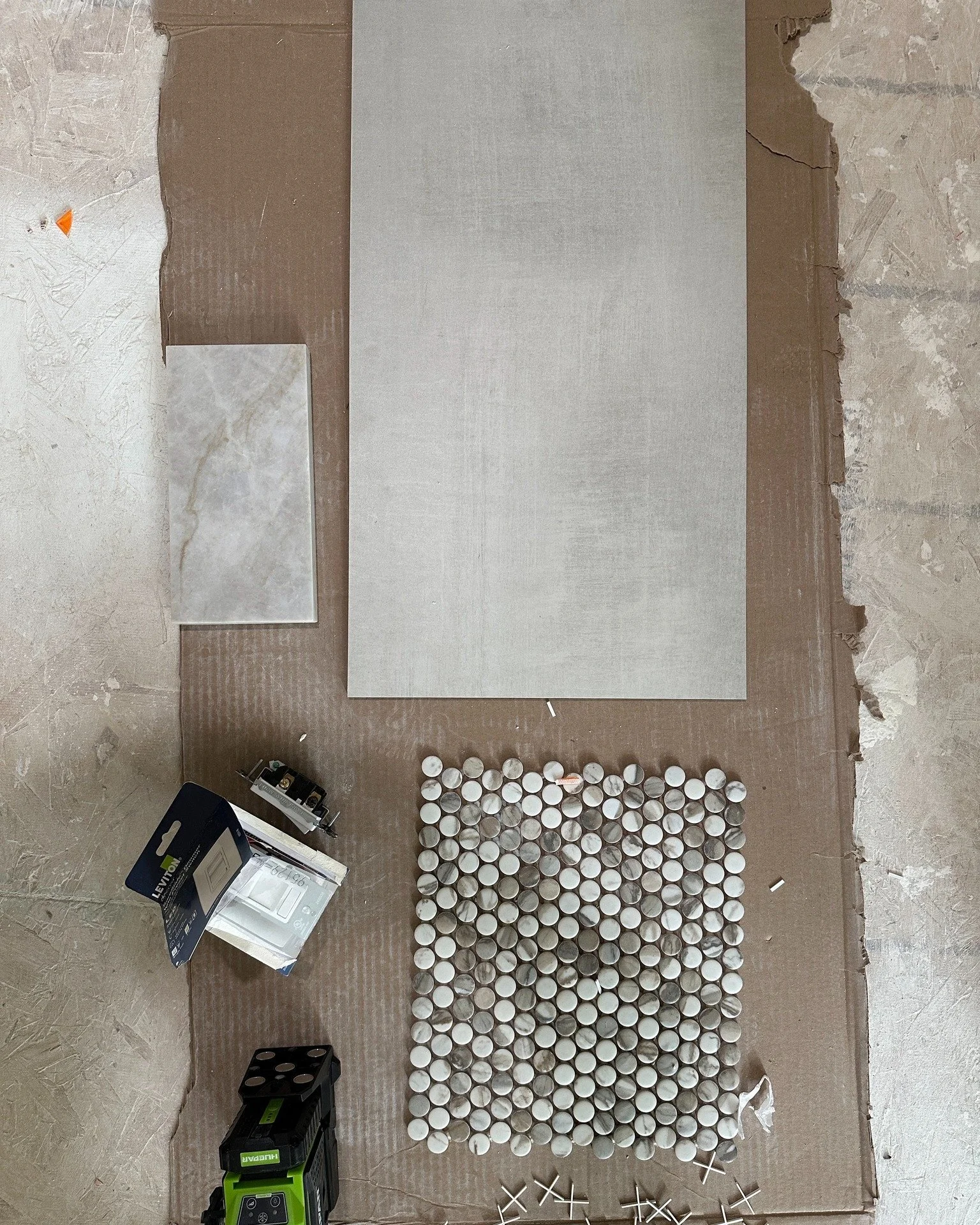 Sneaking you a little peek at what's been keeping me busy this month!

✔️ I've had site visits to two homes that are at totally different stages right now. One is getting into the really fun stuff like cabinets and tile, and the other is still in fra