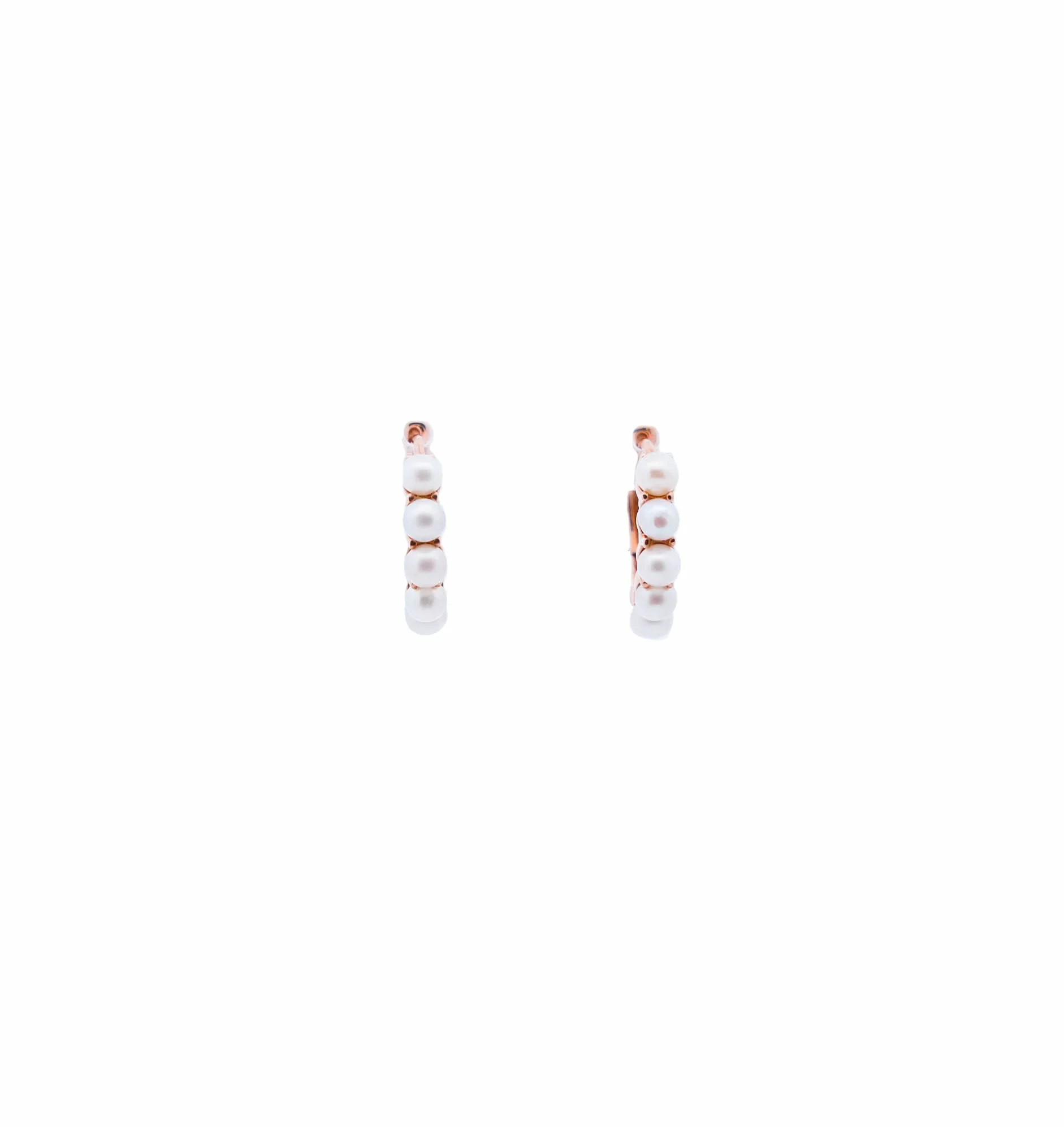 Pearl Rose Gold Hoop Earring