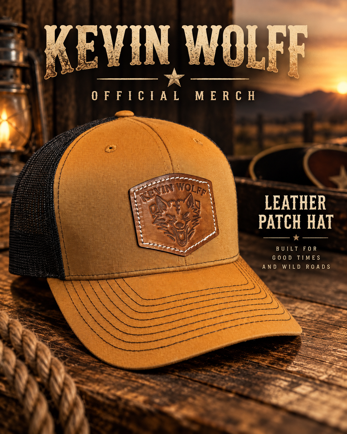 Leather Patch Hat-Burnt Carmel