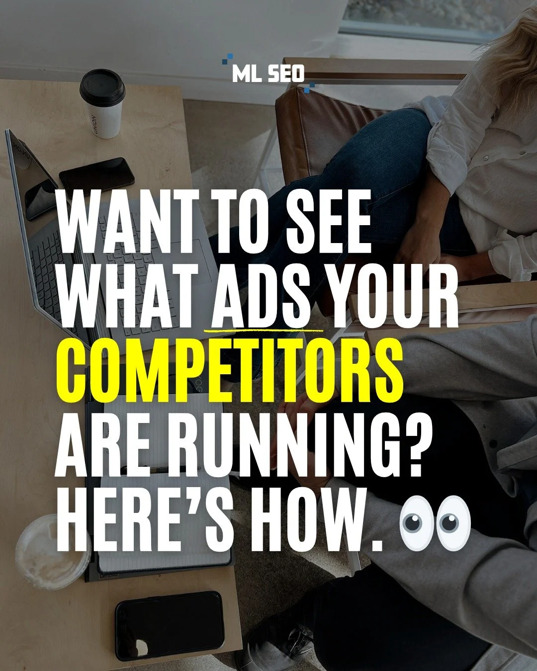 Yep&mdash;it&rsquo;s 100% public. 👀
You can actually see every active ad a business is running on Facebook and Instagram through the Meta Ad Library.

Here&rsquo;s what that means for you ⬇️
You can peek at what&rsquo;s working for other businesses 