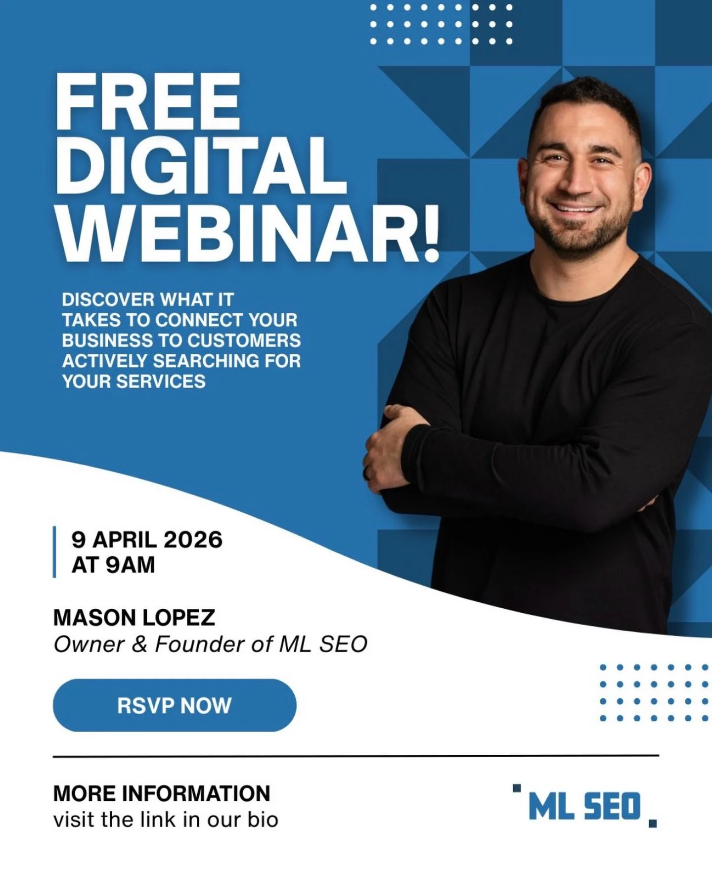 🚨 FREE WEBINAR TOMORROW ‼️

Ever wondered why some businesses show up on Google and others stay hidden?

I&rsquo;m hosting a free digital webinar where we&rsquo;ll break down what it really takes to connect your business with customers who are alrea