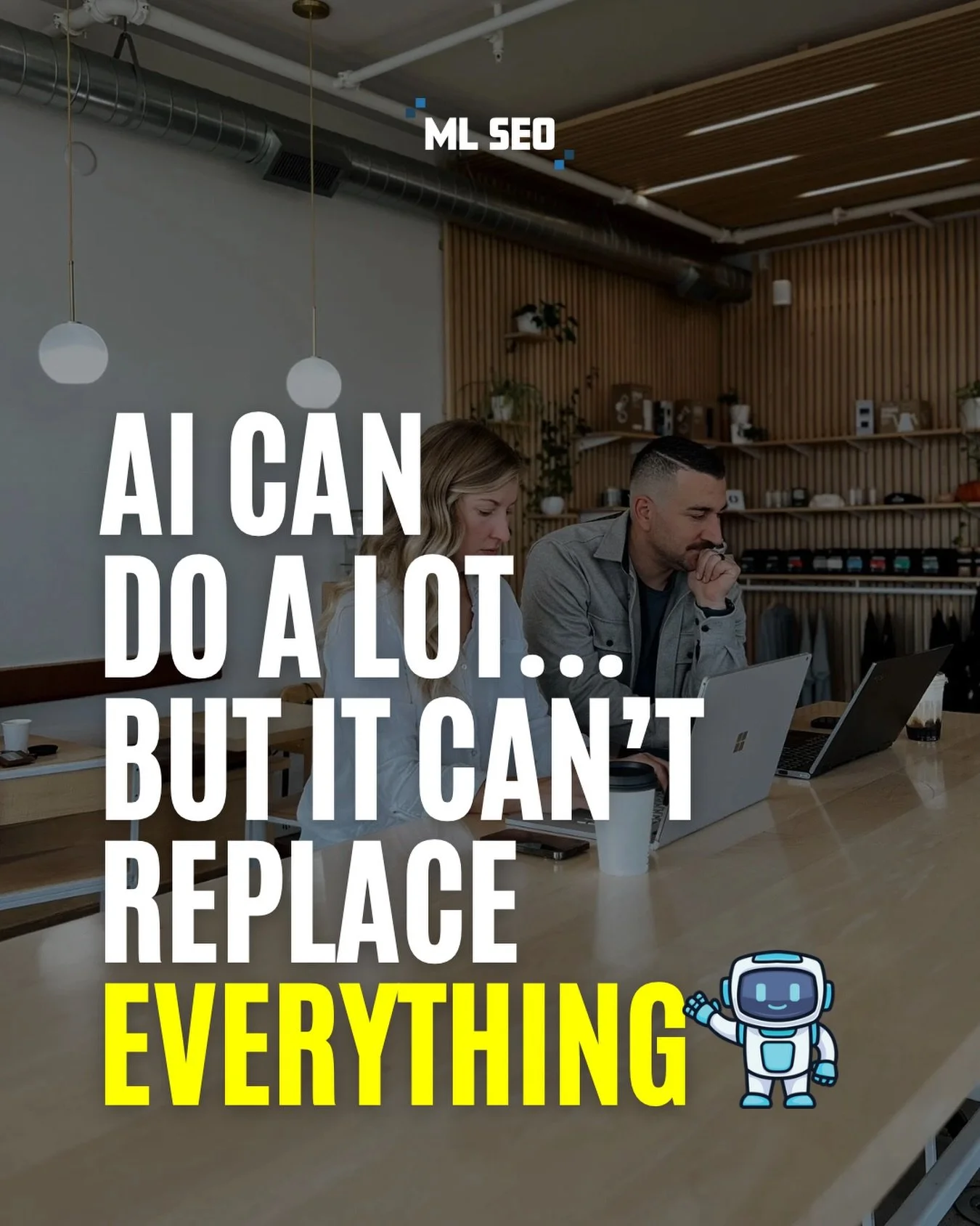 AI is a powerful tool, and when used right, it can seriously support your online presence and SEO. It can help you generate content ideas, write drafts for blogs, suggest keywords, analyze data faster, and even help optimize parts of your website. It
