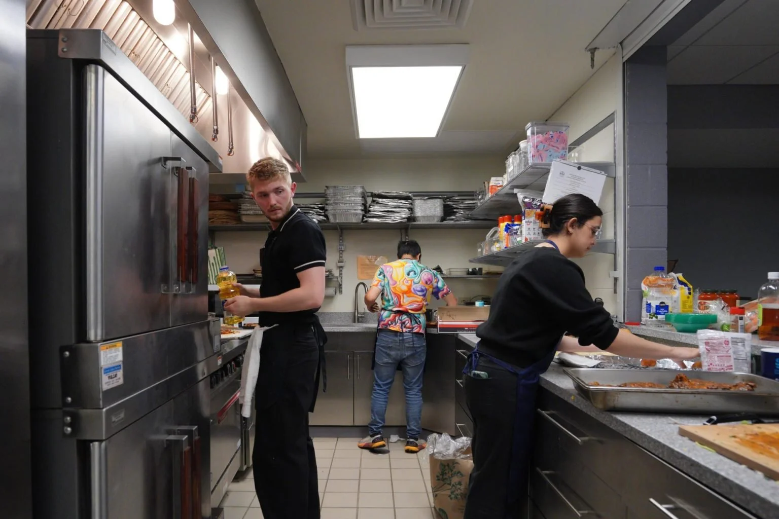 The kitchen pulsed with energy, with 14 Cookology chefs moving from station to station.