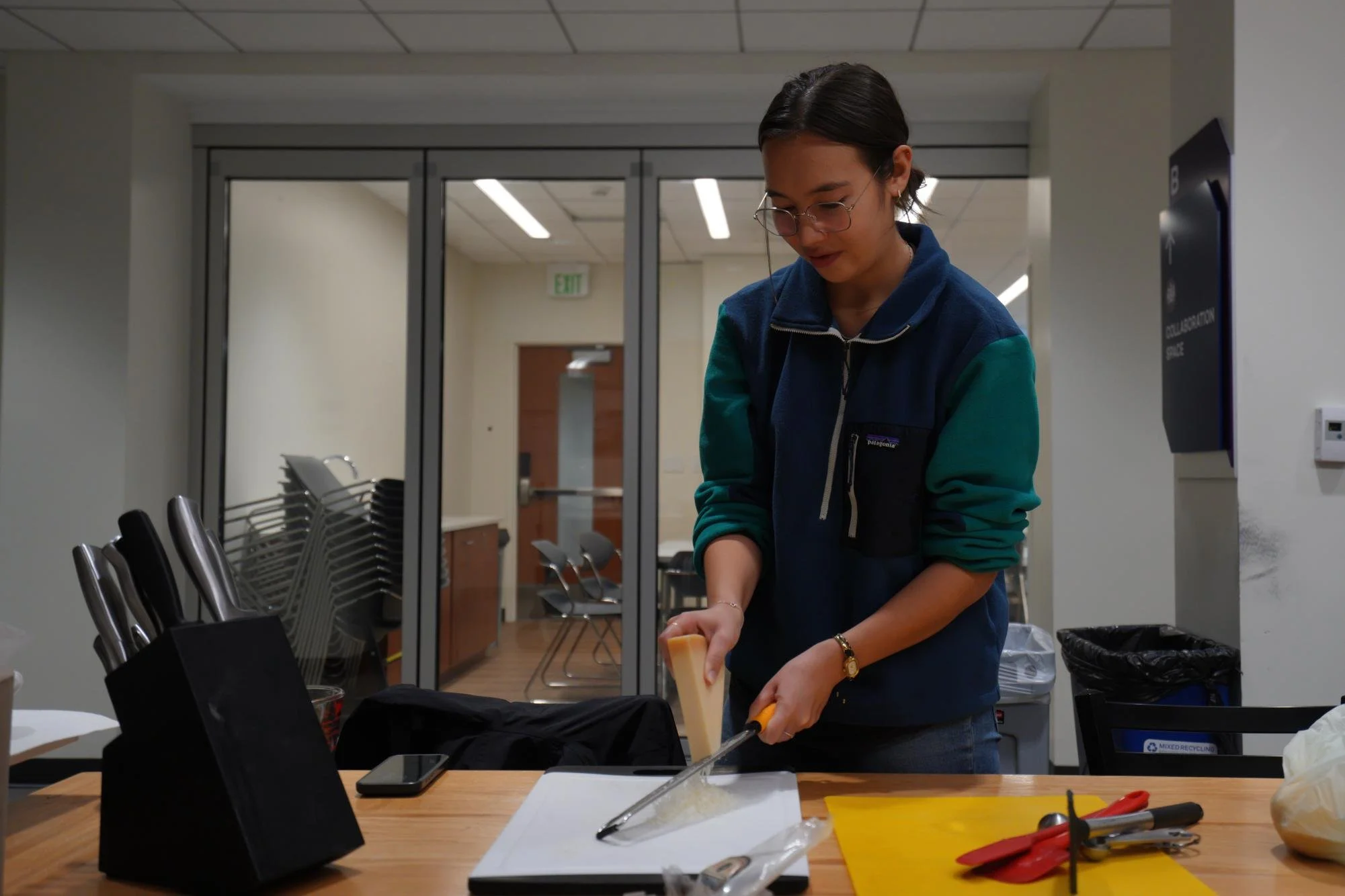 Some dishes, like the crepes and arancini, needed to be prepared the day before. The arancini chefs, Medill freshman and Daily staffer Teresa Ayala Leon and McCormick sophomore Alex Sangster, prepared the risotto for the dish Wednesday evening.