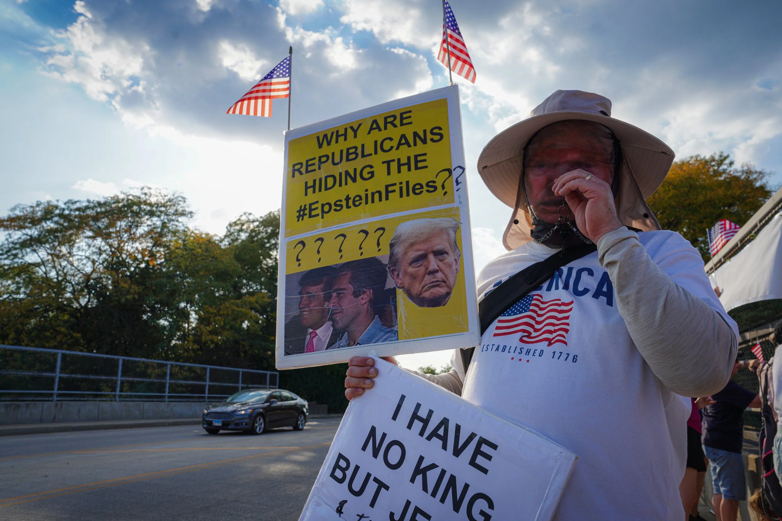 Some also faced Church Street during the protest. 