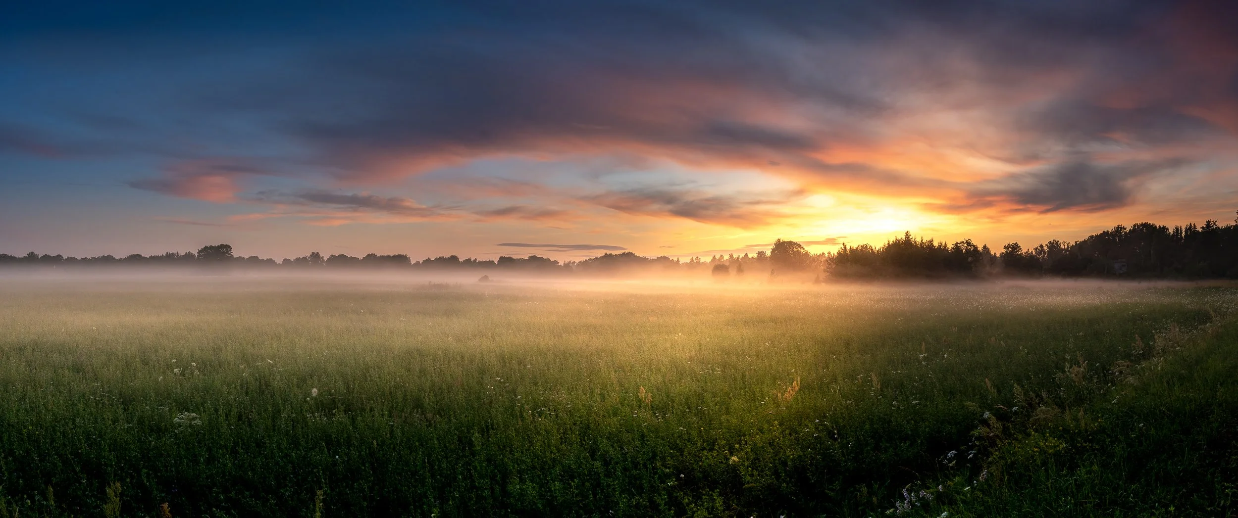Sunset with fog