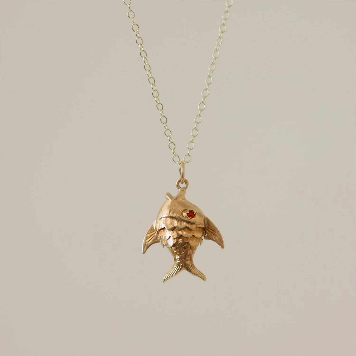 Articulated Wiggle Goldfish Necklace