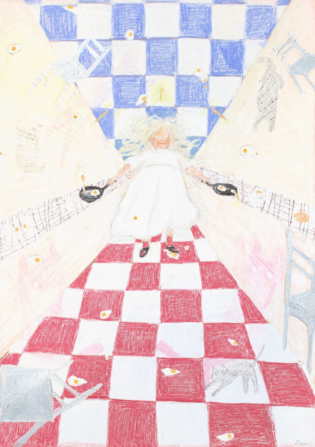 I Simplify (2025) Acrylic on MDF, 59 x 84 cm