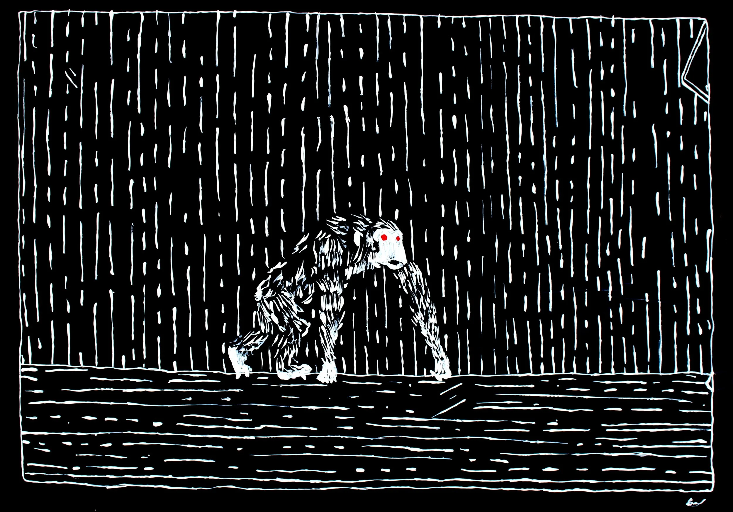 Parkour (2023) Acrylic on MDF, 42 x 59 cm