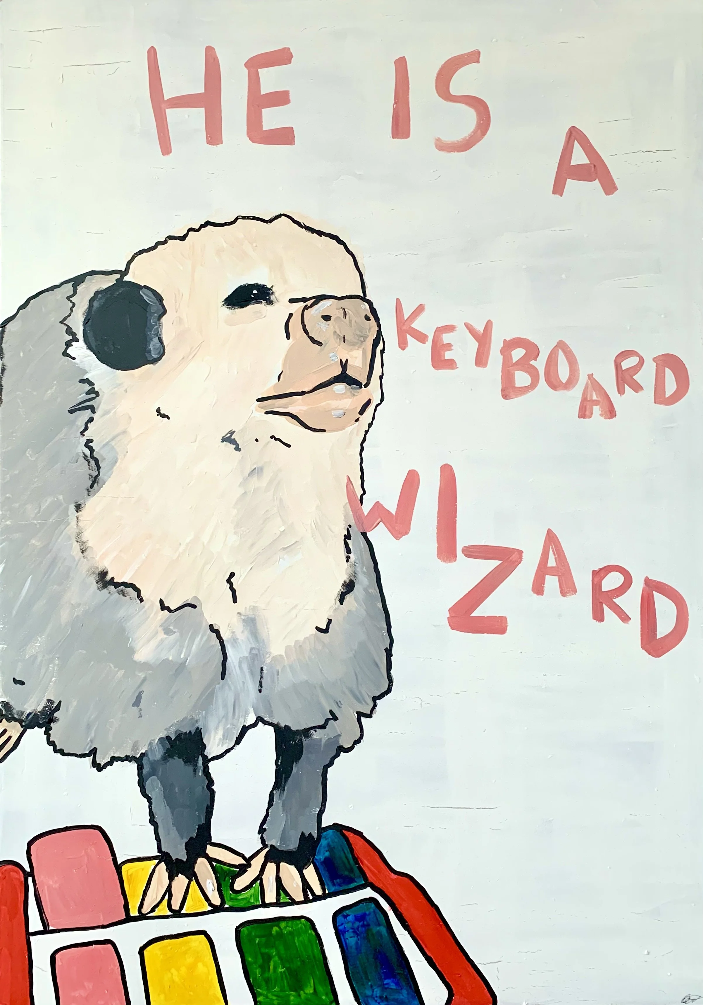 Keyboard Wizard (2022) Acrylic on MDF, 92 x 61cm