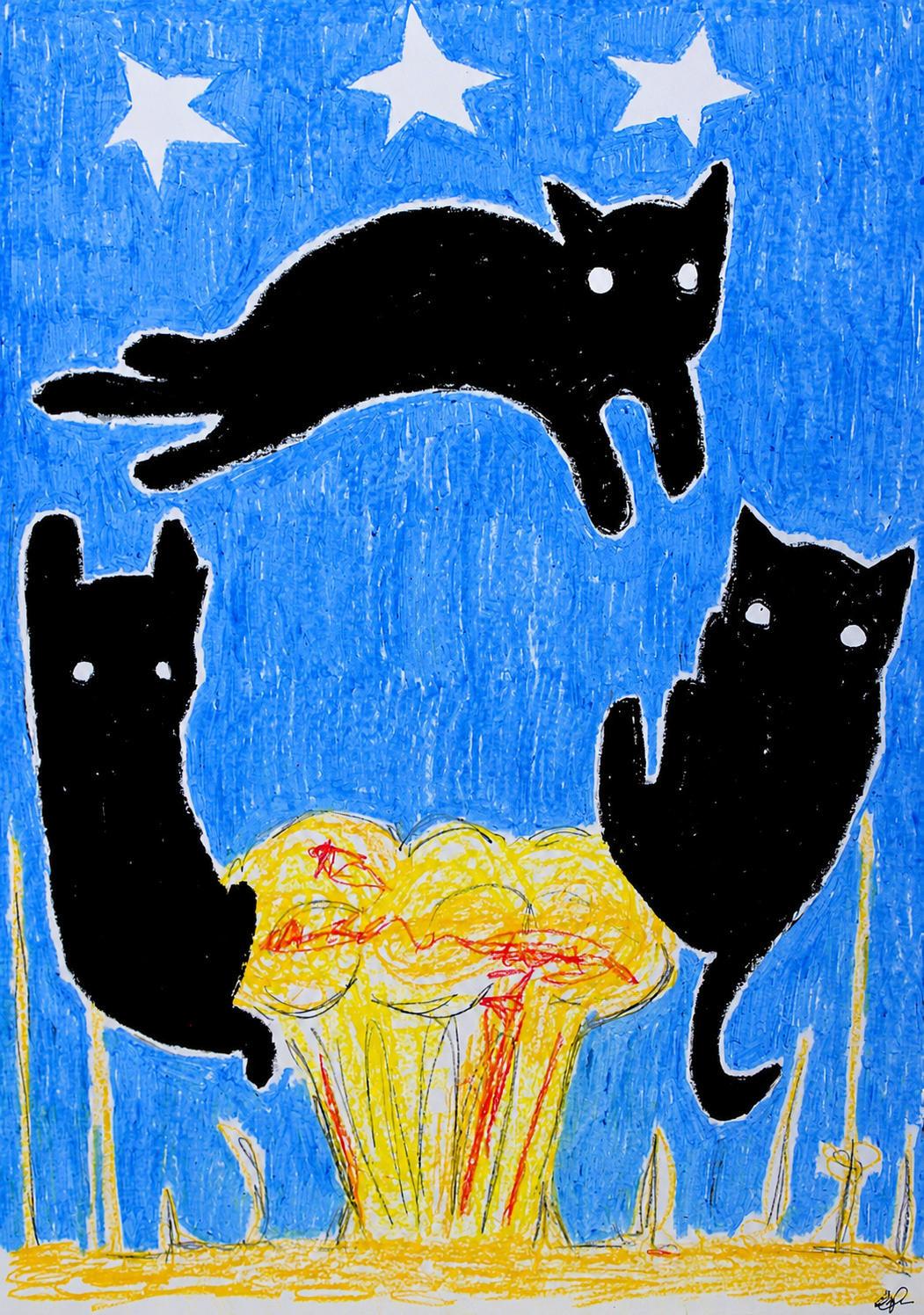 I Jump (2024) Mixed-Media on Paper, 42 x 60 cm 