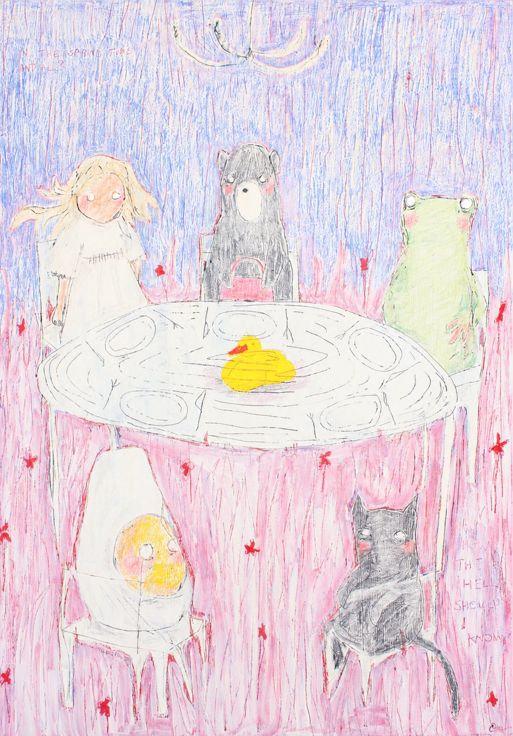 Where Do Ducks Fly (2025) Acrylic on MDF, 59 x 84 cm