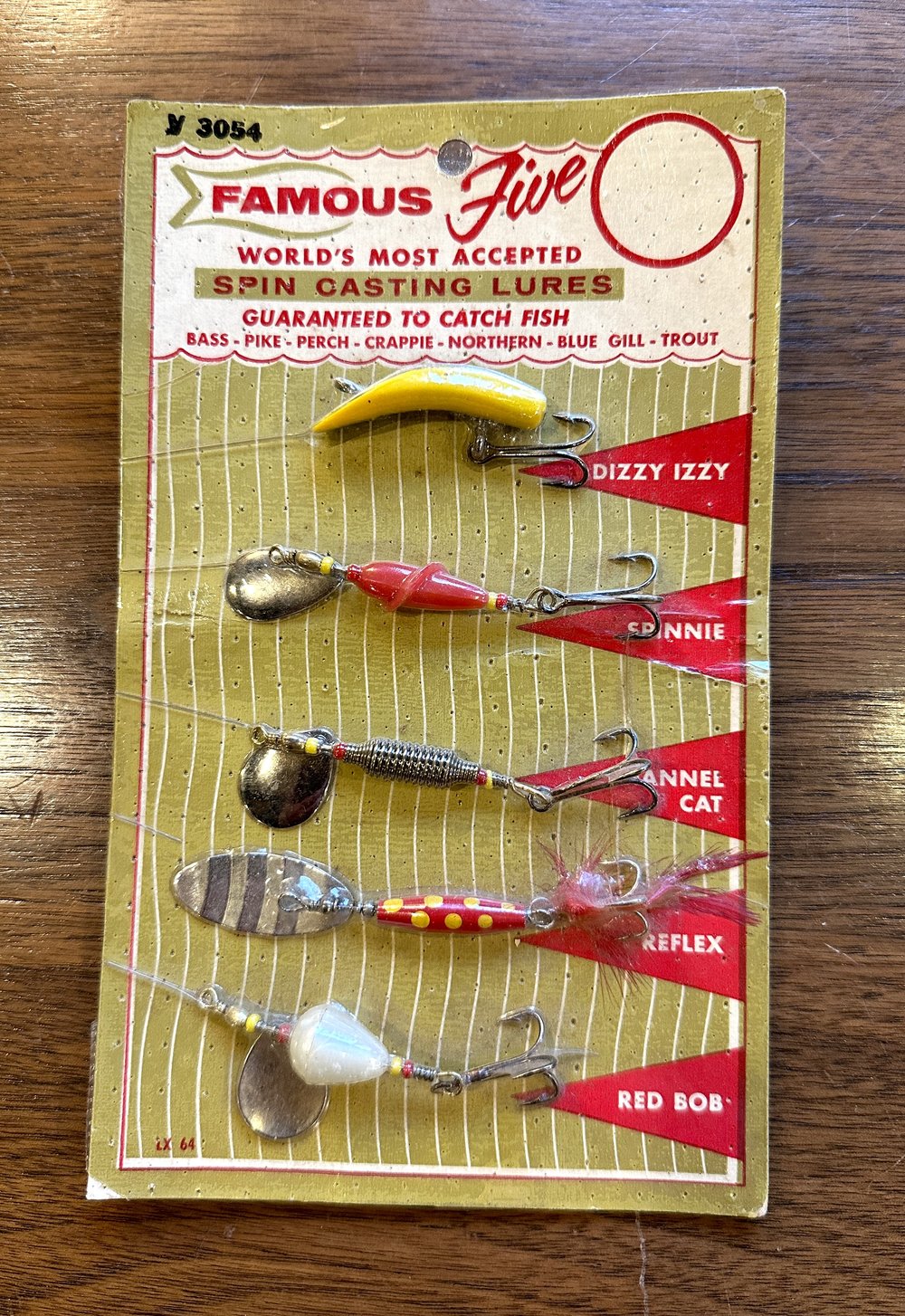 1950s Famous Five Spin Lure Set — Vintage Anglers