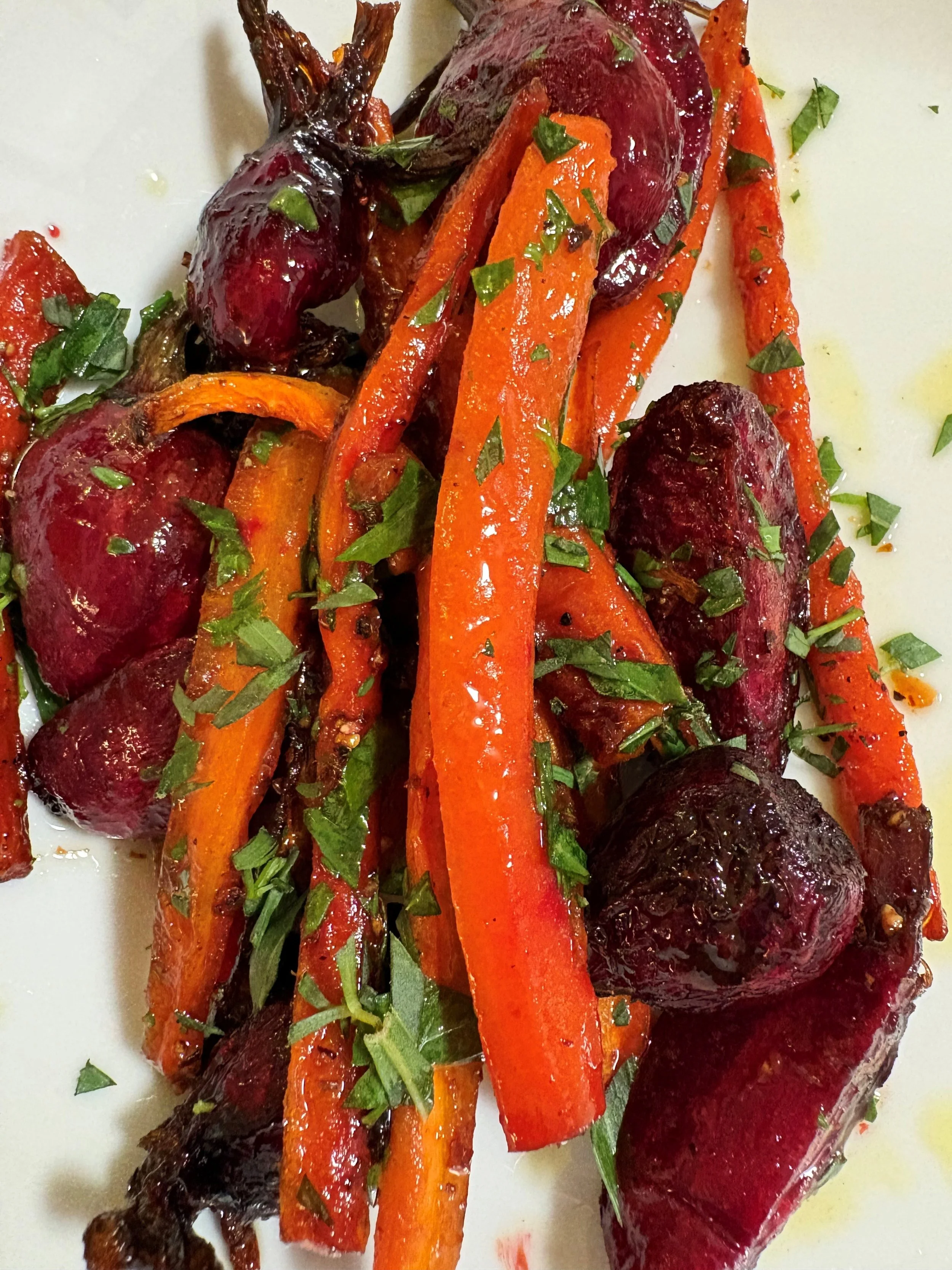 Roasted Beets and Carrots with Tarragon and Honey