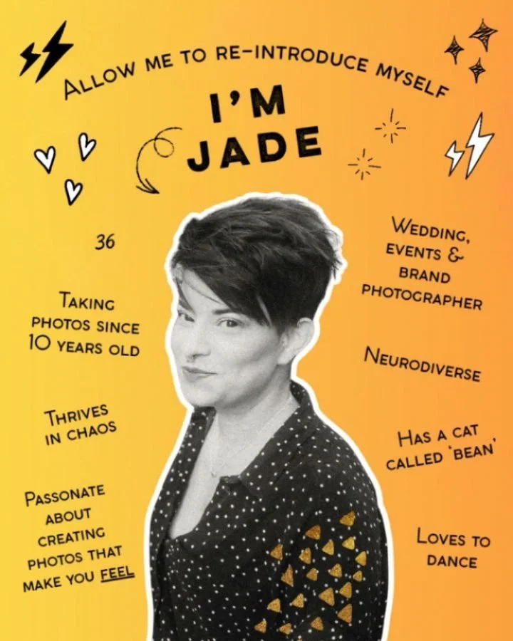 Just your standard reintroductory post, for my new followers and friends... swipe for my cat, Bean ☺️🐱

Hello, I'm Jade, I'm a wedding, events, portrait and brand photographer based in Crawley, West Sussex. I cover London, Surrey and the South East.