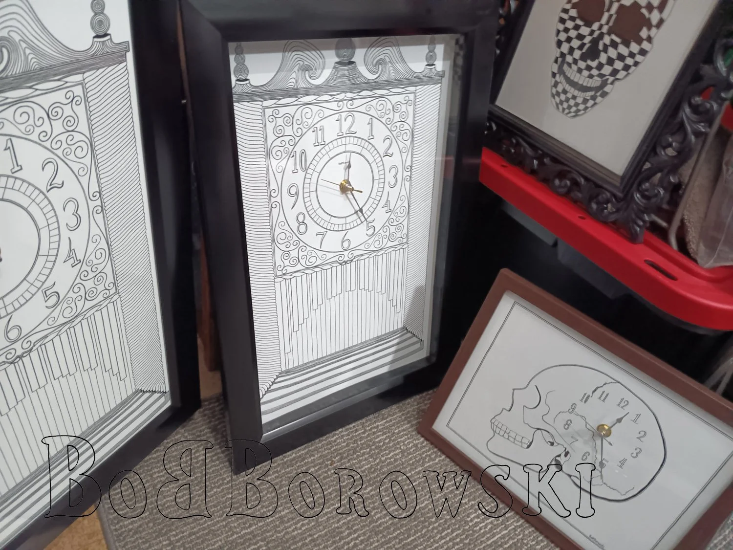Hand drawn, hand made clocks of sorts.