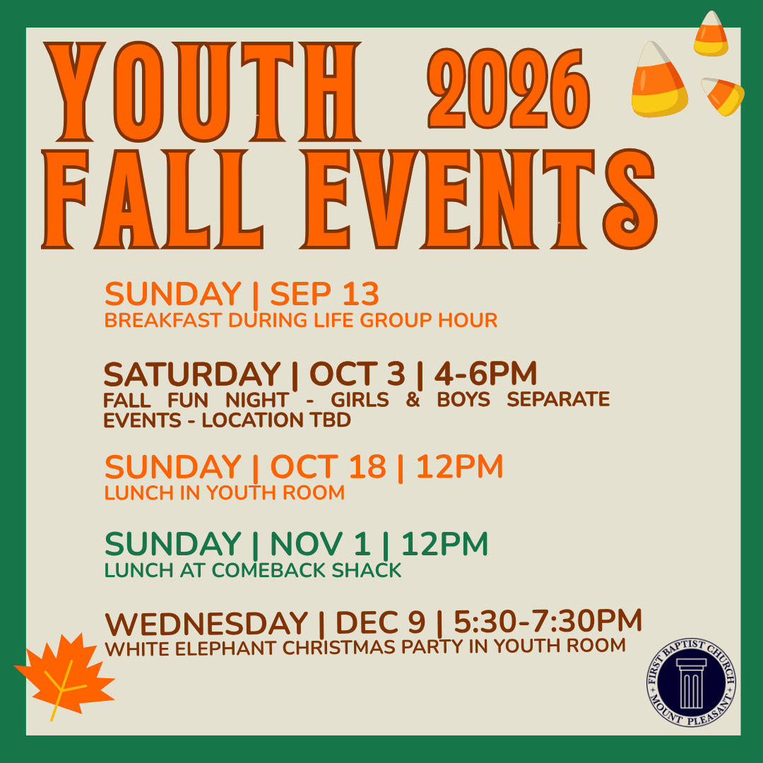 FBC Youth Fall Events