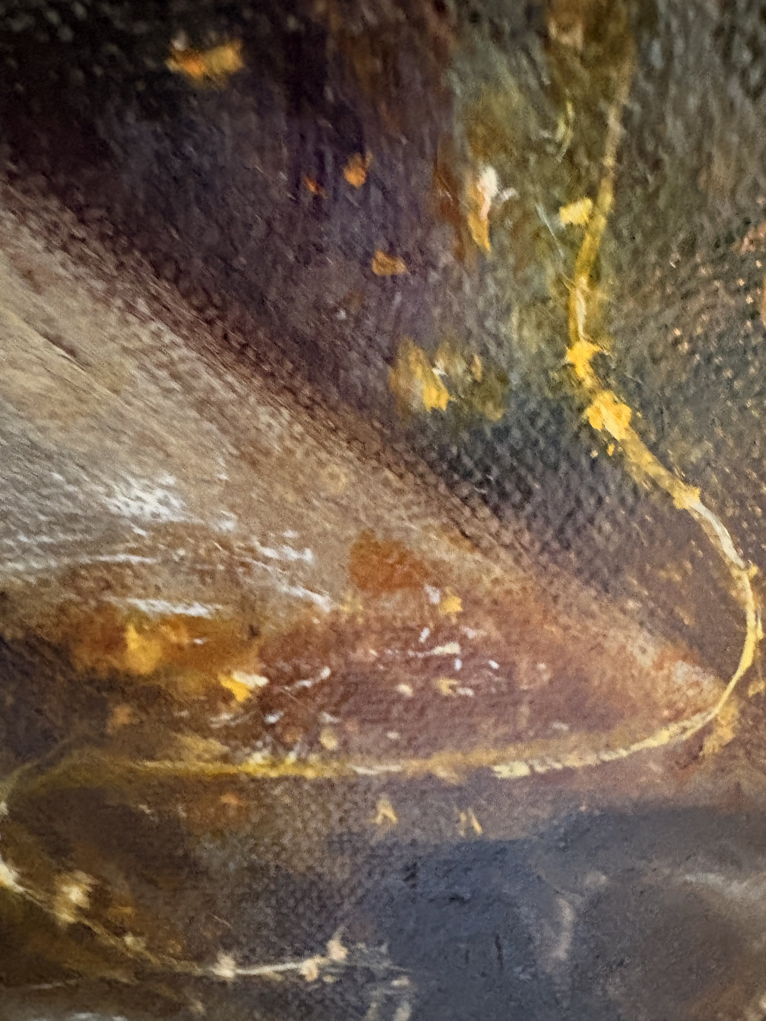 golden thread detail in animal connection painting symbolising spiritual bond