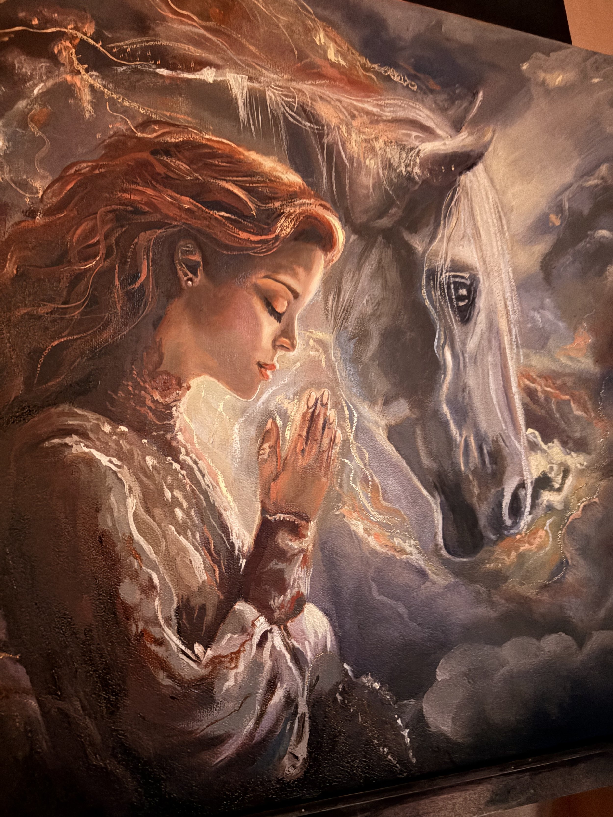 Spiritual animal painting representing deep emotional connection and shared values