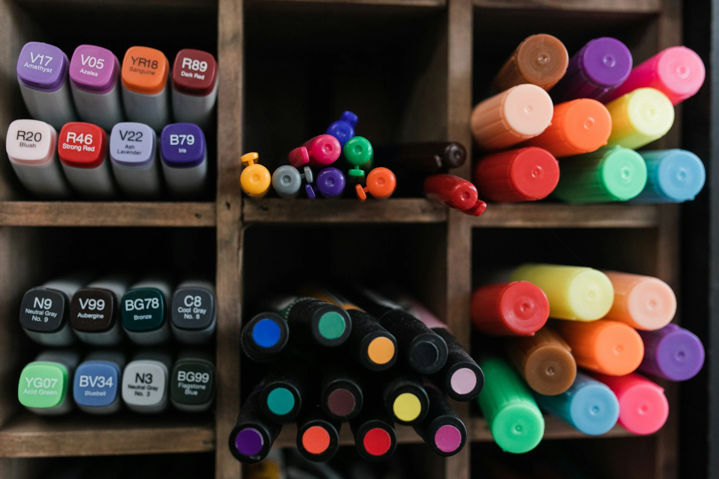 Markers, colored pencils and art materials for Art Therapy 
