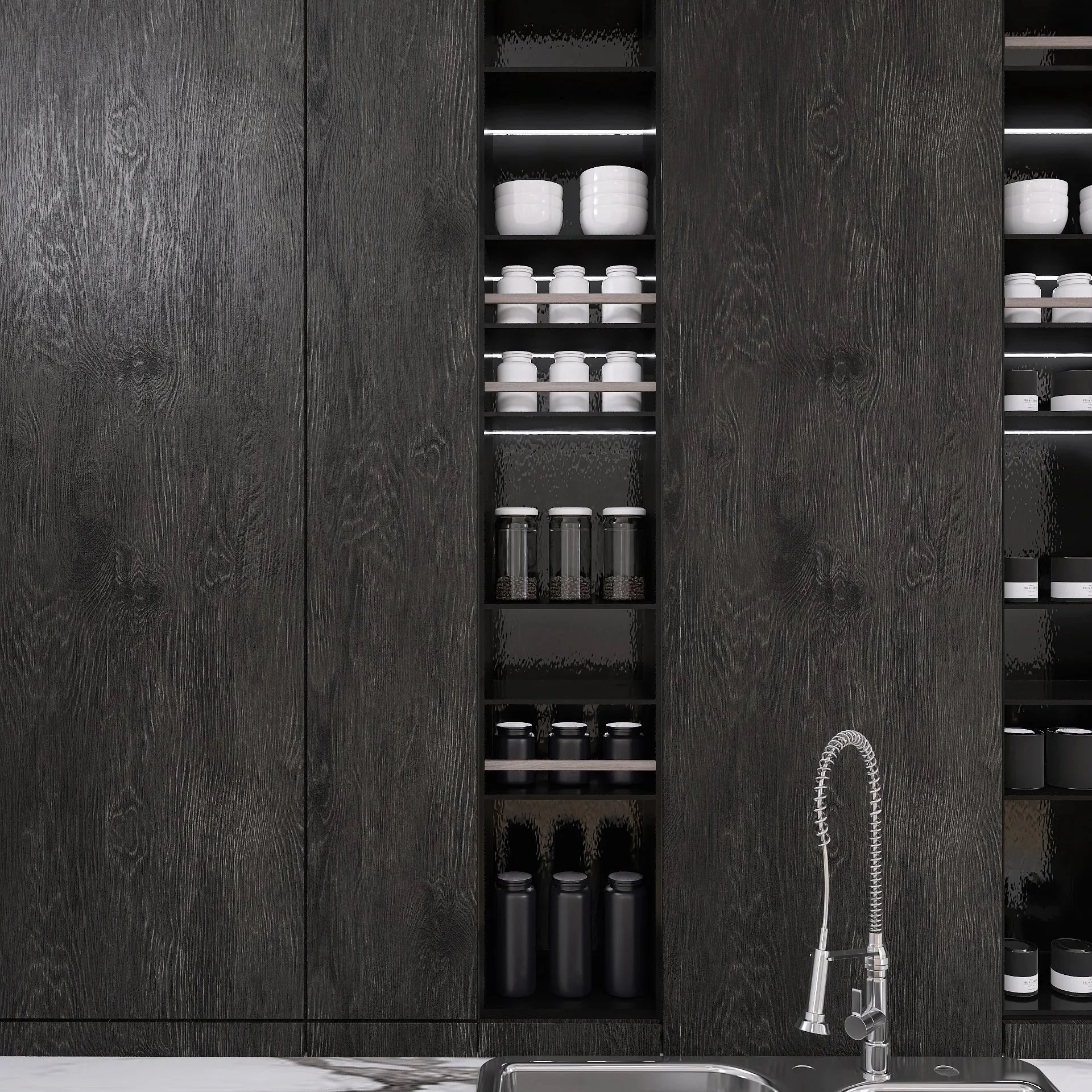Dark wood. White marble. Negative space used with intention. This kitchen wasn&rsquo;t designed to impress. It was designed to endure.

Swipe to see the details.

#LuxuryKitchenDesign #AtlantaInteriorDesign #KitchenRenovation #ModernKitchen #HighEndD
