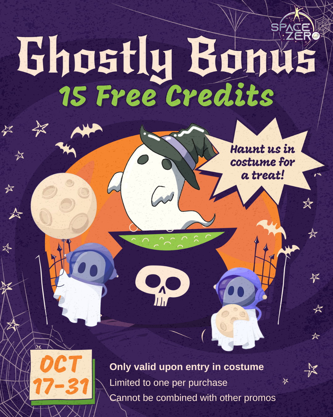 Get FREE 15 credits when you wear your costume!