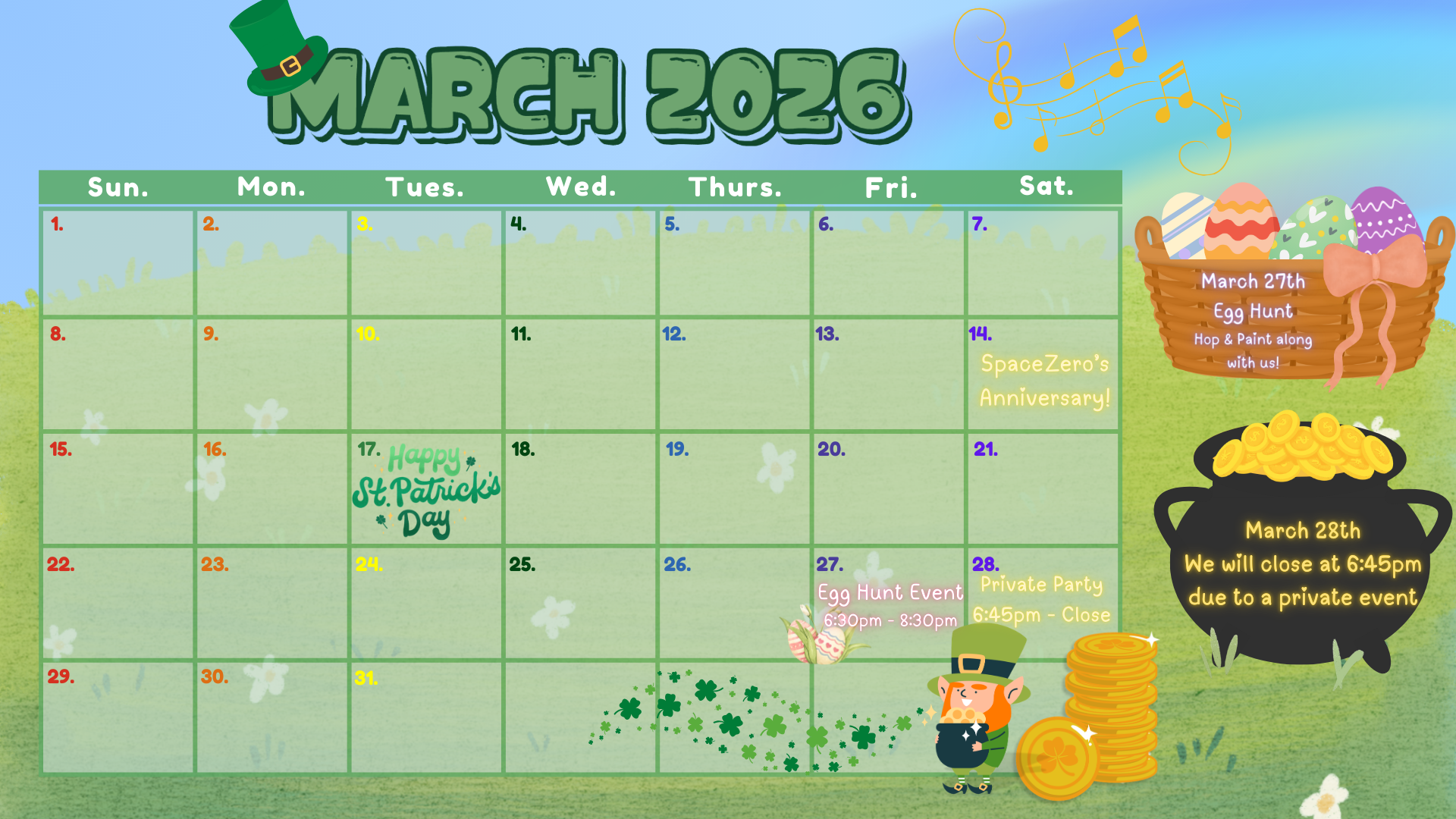 Calendar — SPACE ZERO
