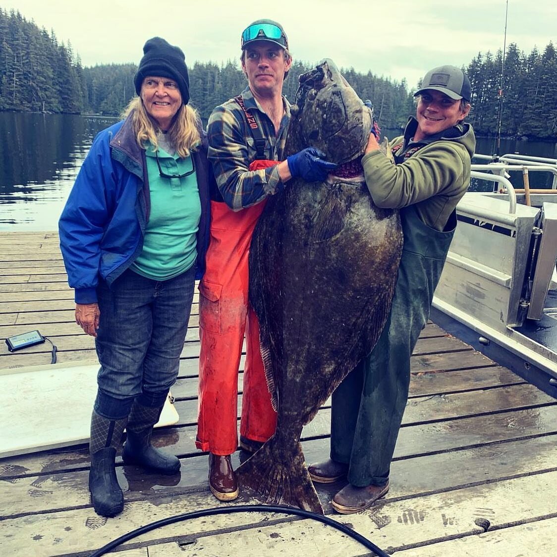 Our guest Ruth caught a 160 pound halibut a few days ago with Captain Morgan and Adam&hellip;not bad!
#afognakwildernesslodge #halibutfishing #remotelodge #fishalaska