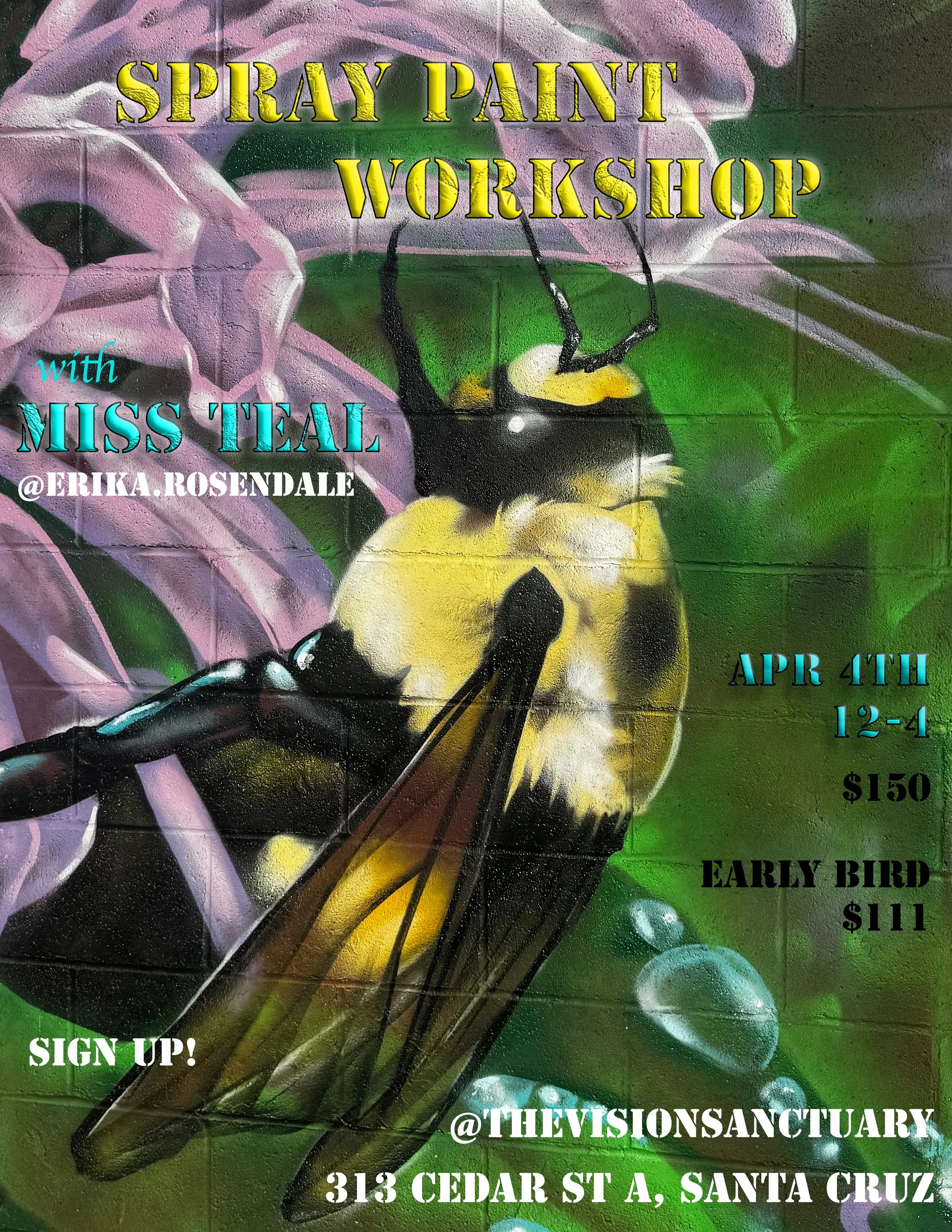 Spray Paint Workshop with Miss Teal