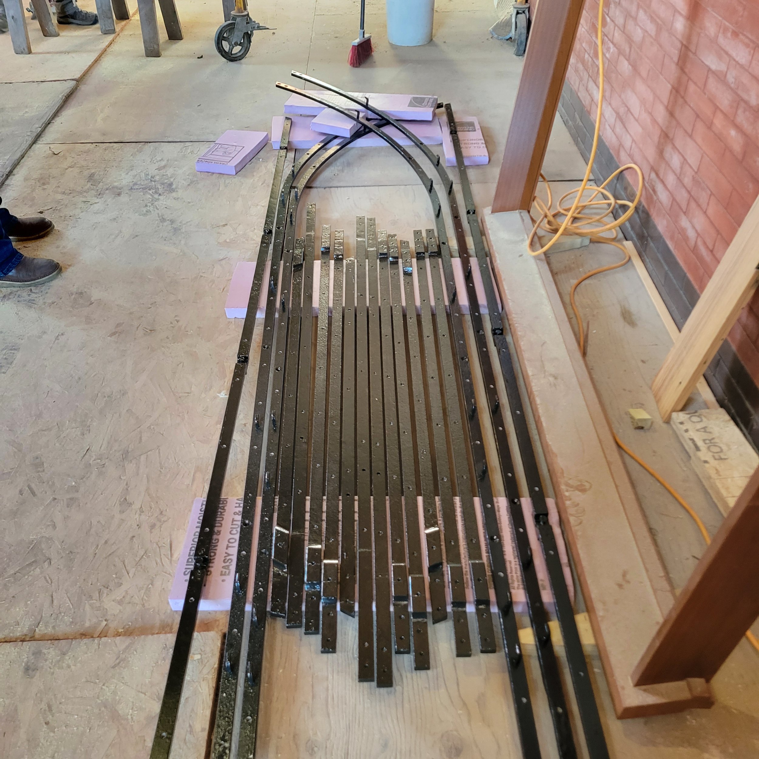 The window parts painted black ready to be assembled. We used a high quality paint system that will last many years.