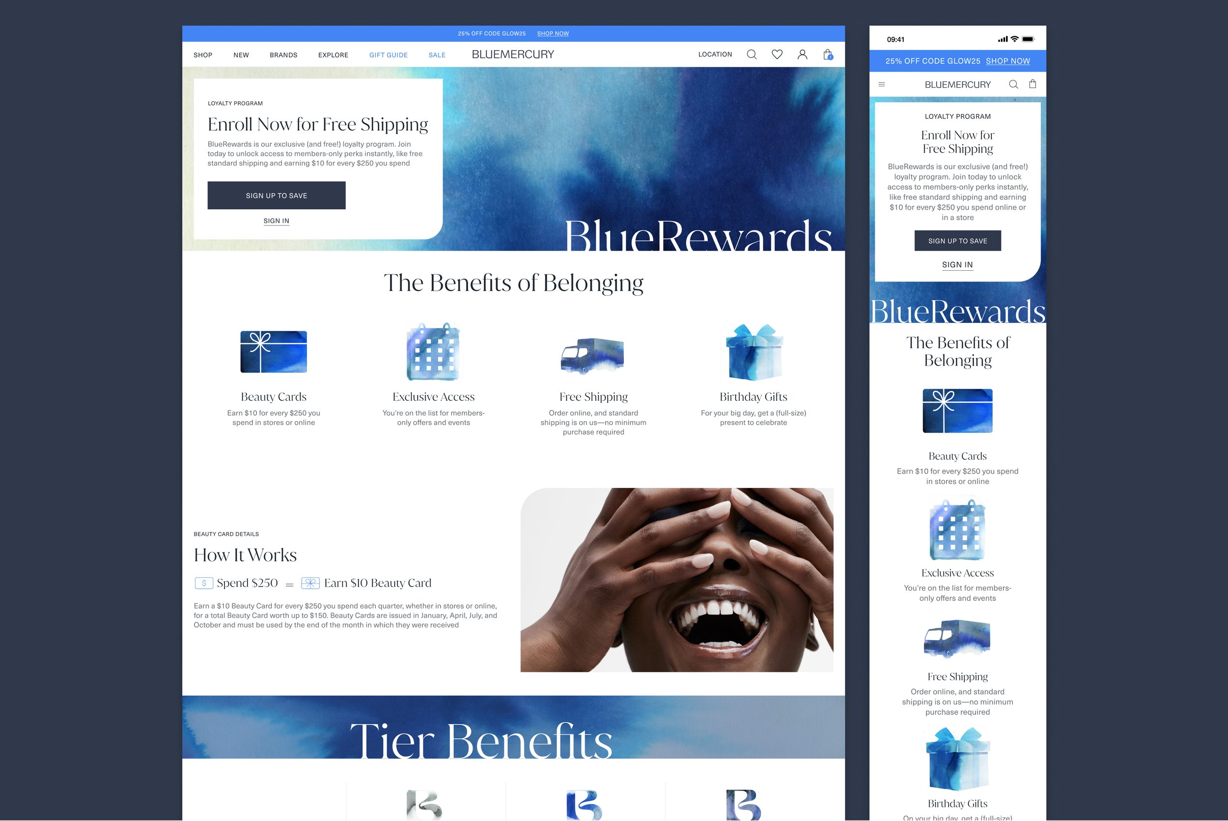 Rebrand & 25th Anniversary - Website - BlueRewards Page