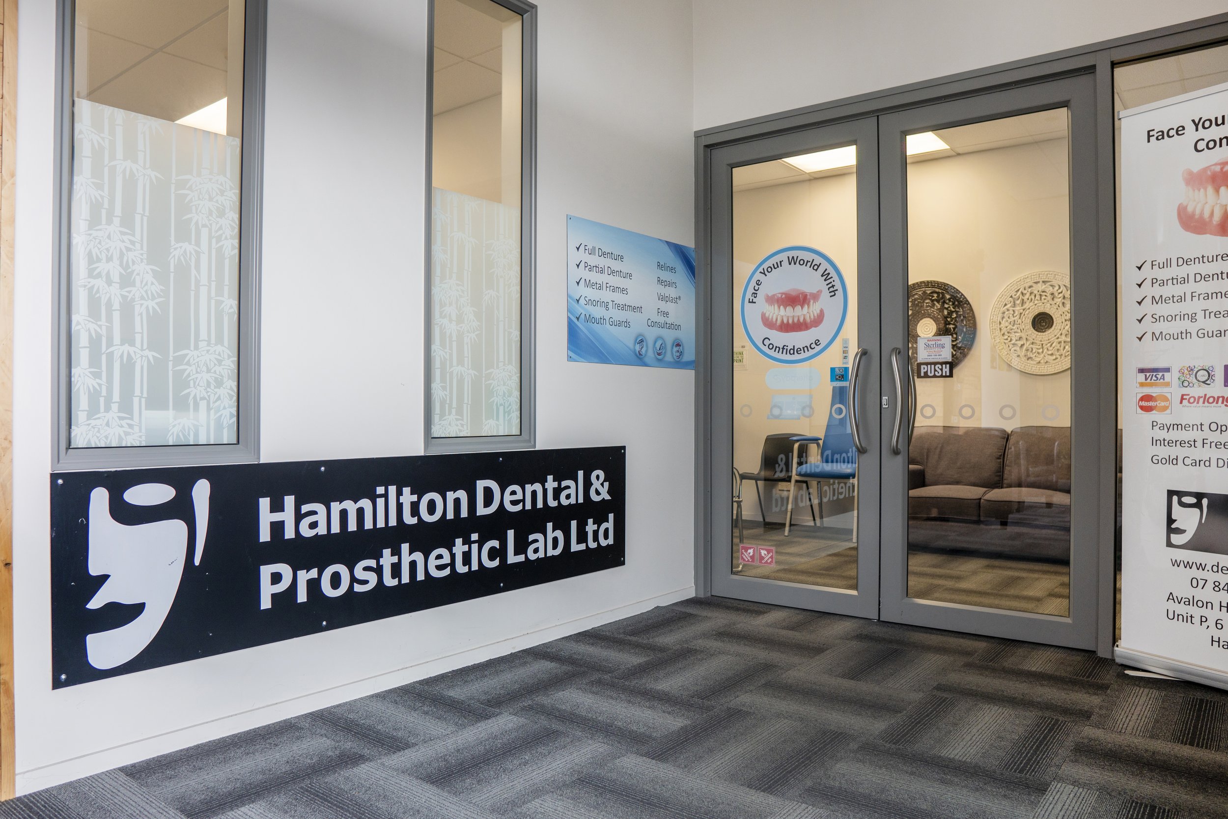 Entrance to Hamilton Dental &amp; Prosthetics Lab 