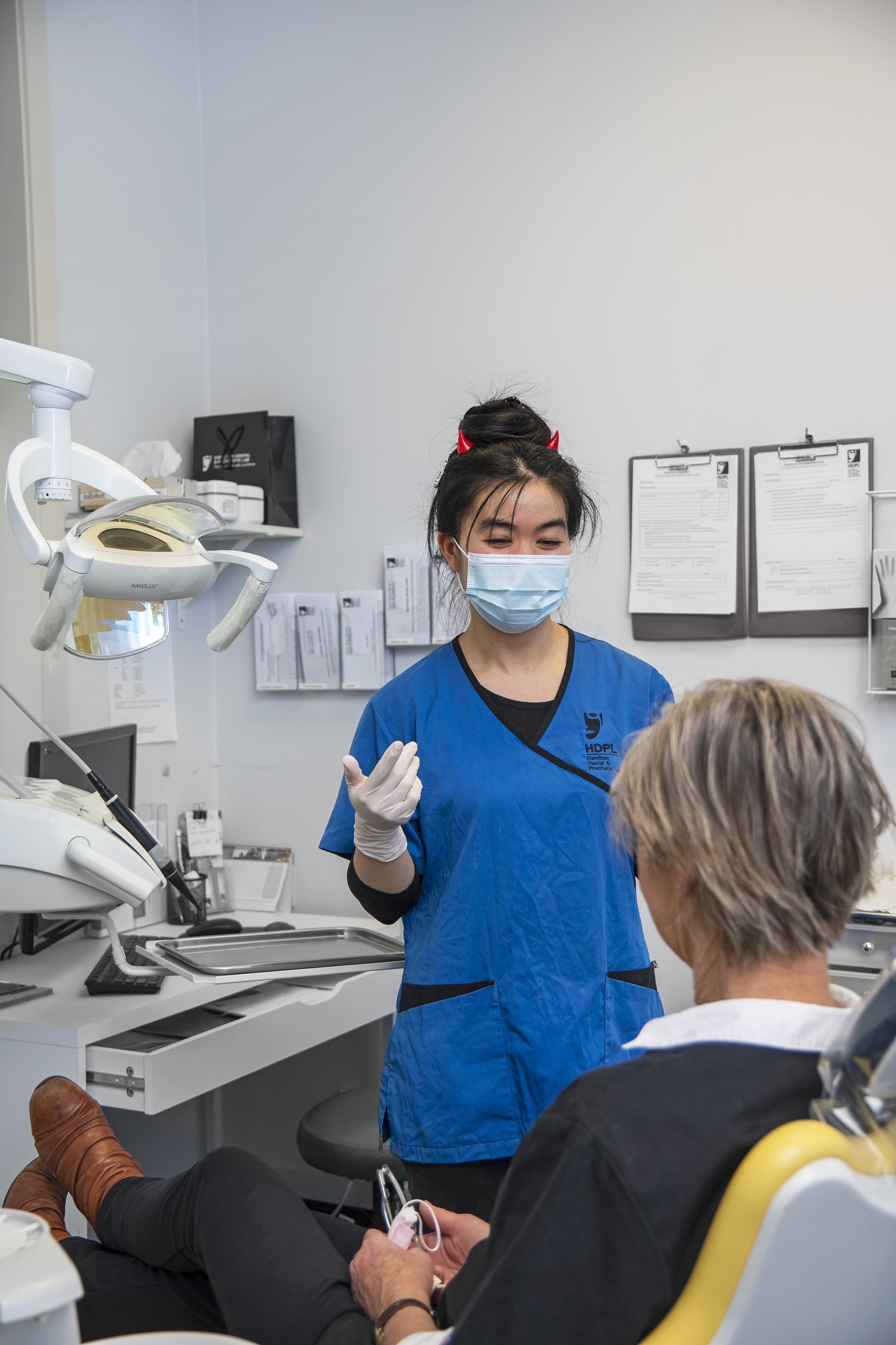 Patient in chair Hamilton Dental &amp; Prosthetics Lab  (Copy) (Copy) (Copy) (Copy)