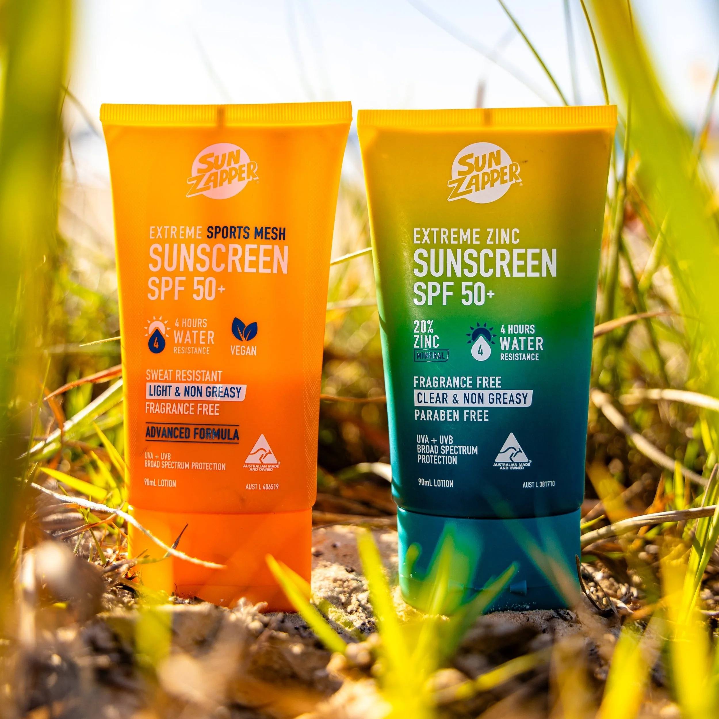 Sun Zapper sunscreen product photographs